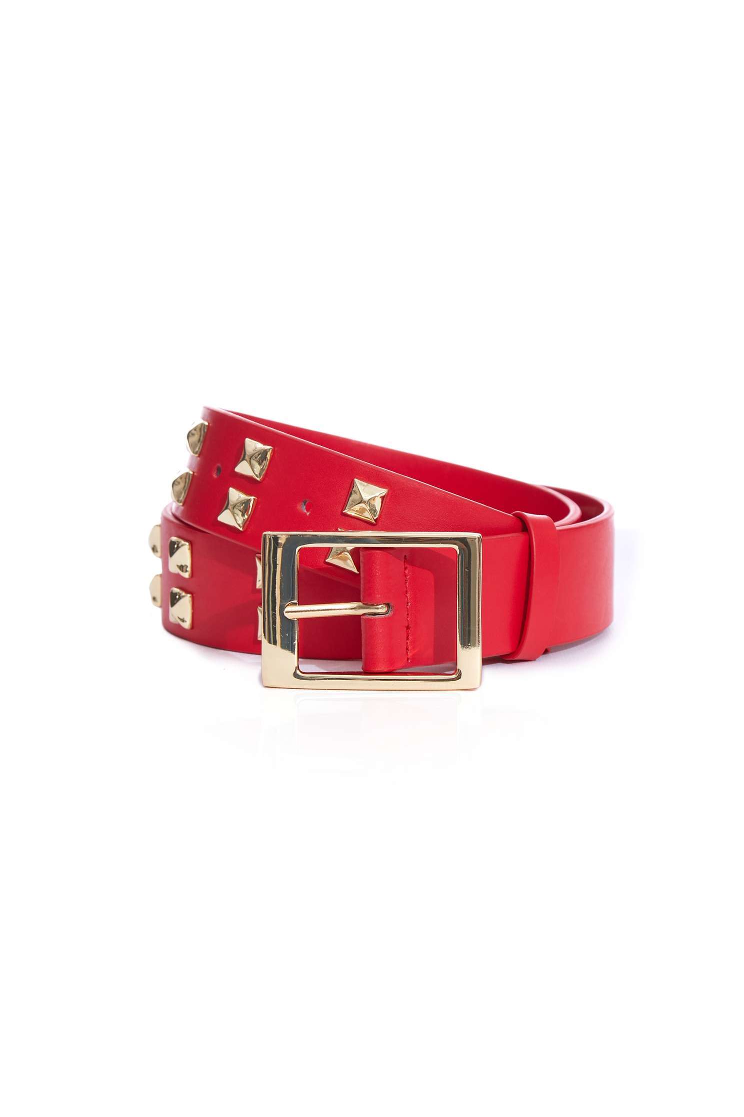 Studded Leather BeltPersonalized rivet belt,Belts,Season (AW) Look,Belts,Lucky Red