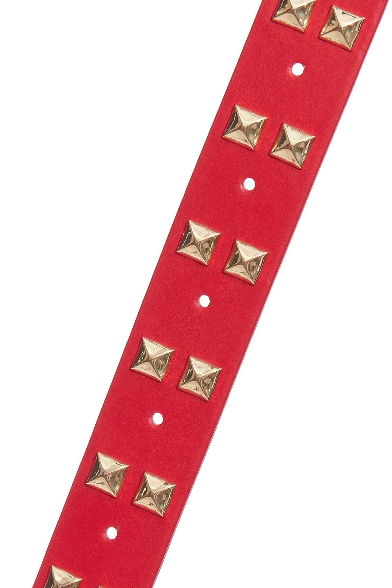 Studded Leather BeltPersonalized rivet belt,Belts,Season (AW) Look,Belts,Lucky Red