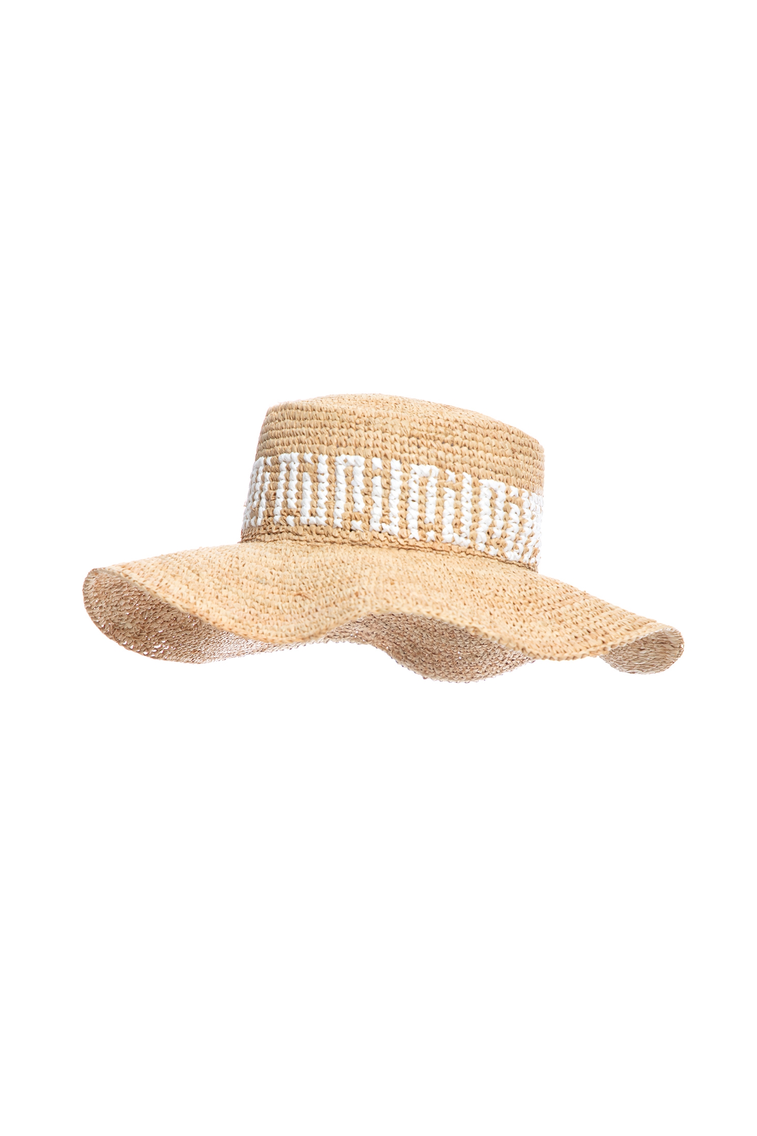 Woven Rattan Sun HatNEW LOOK raffia straw hat with letter ''R'' design,Season (SS) Look