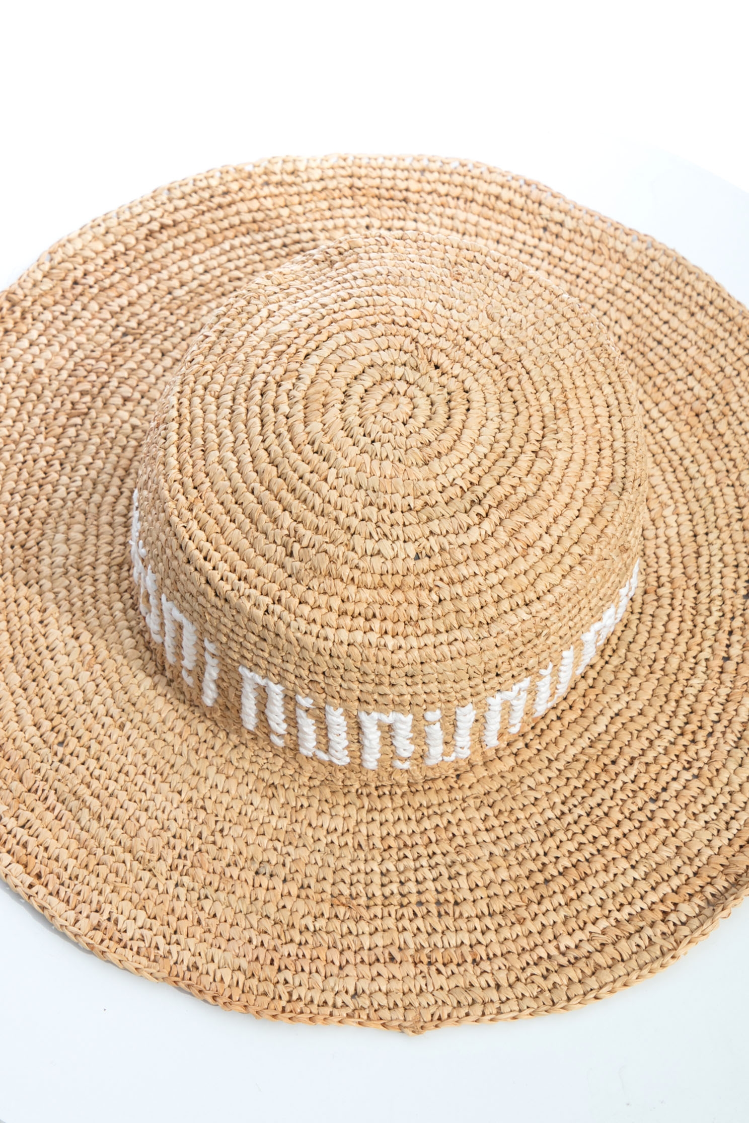 Woven Rattan Sun HatNEW LOOK raffia straw hat with letter ''R'' design,Season (SS) Look