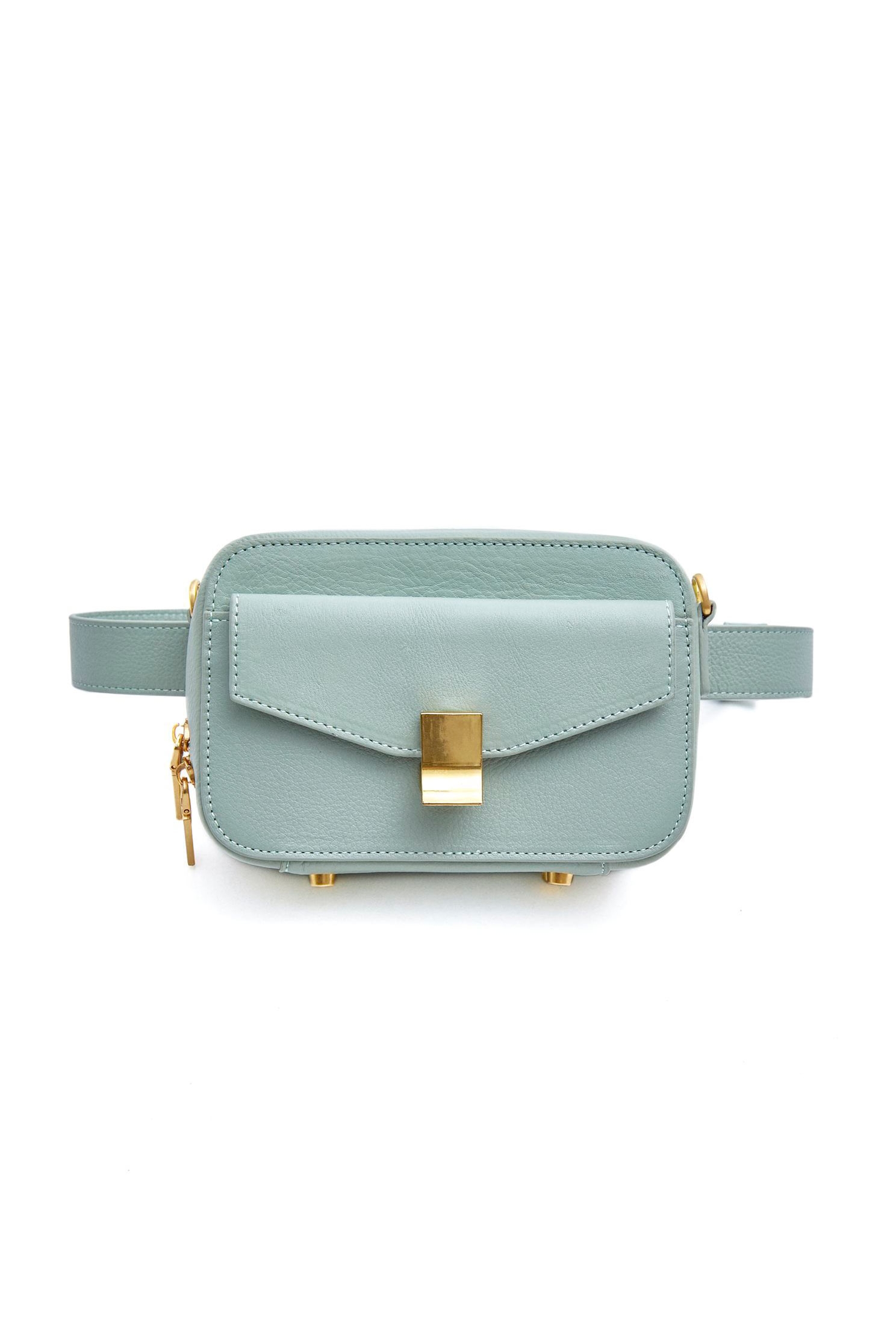 Square Buckle Leather Waist PouchSquare buckle leather bag with both hands,Crossbody bags,Season (SS) Look,Leather,Belts