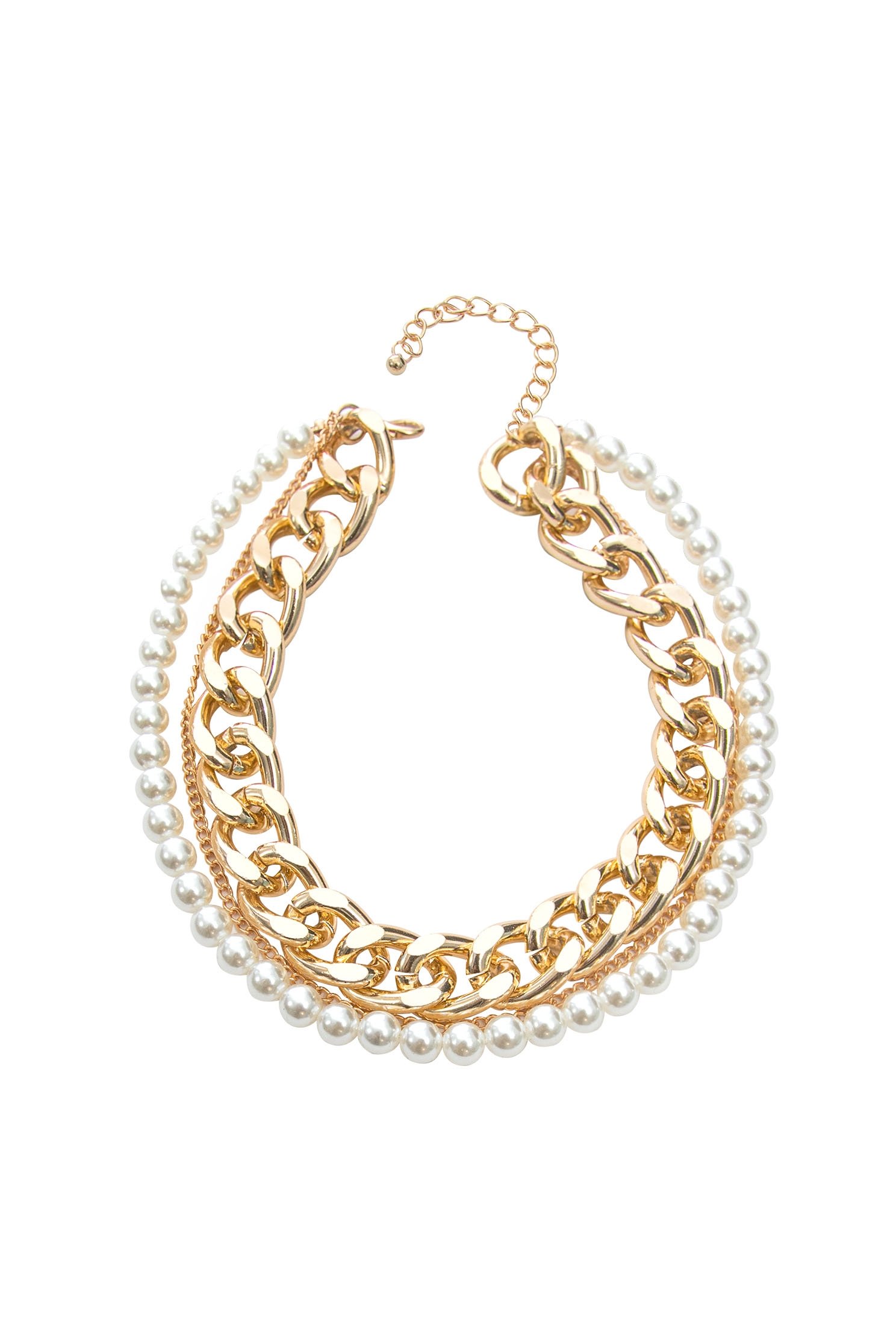 Pearl With Chain NecklaceStylish pearl necklace,pearl,Season (AW) Look,Necklaces,Accessories