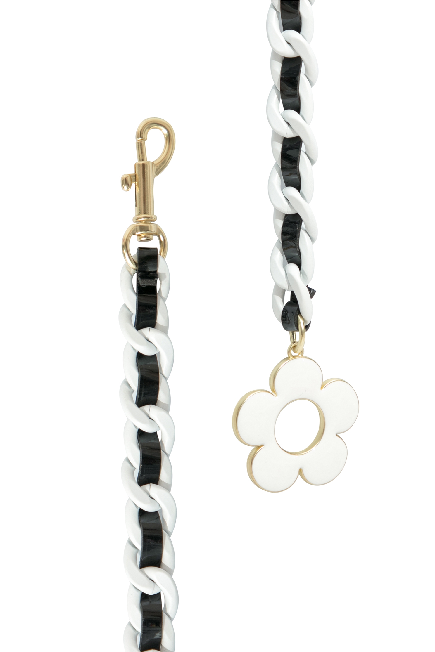 Floral Charm Chain BeltLeather chains with delicate floral design,Season (SS) Look