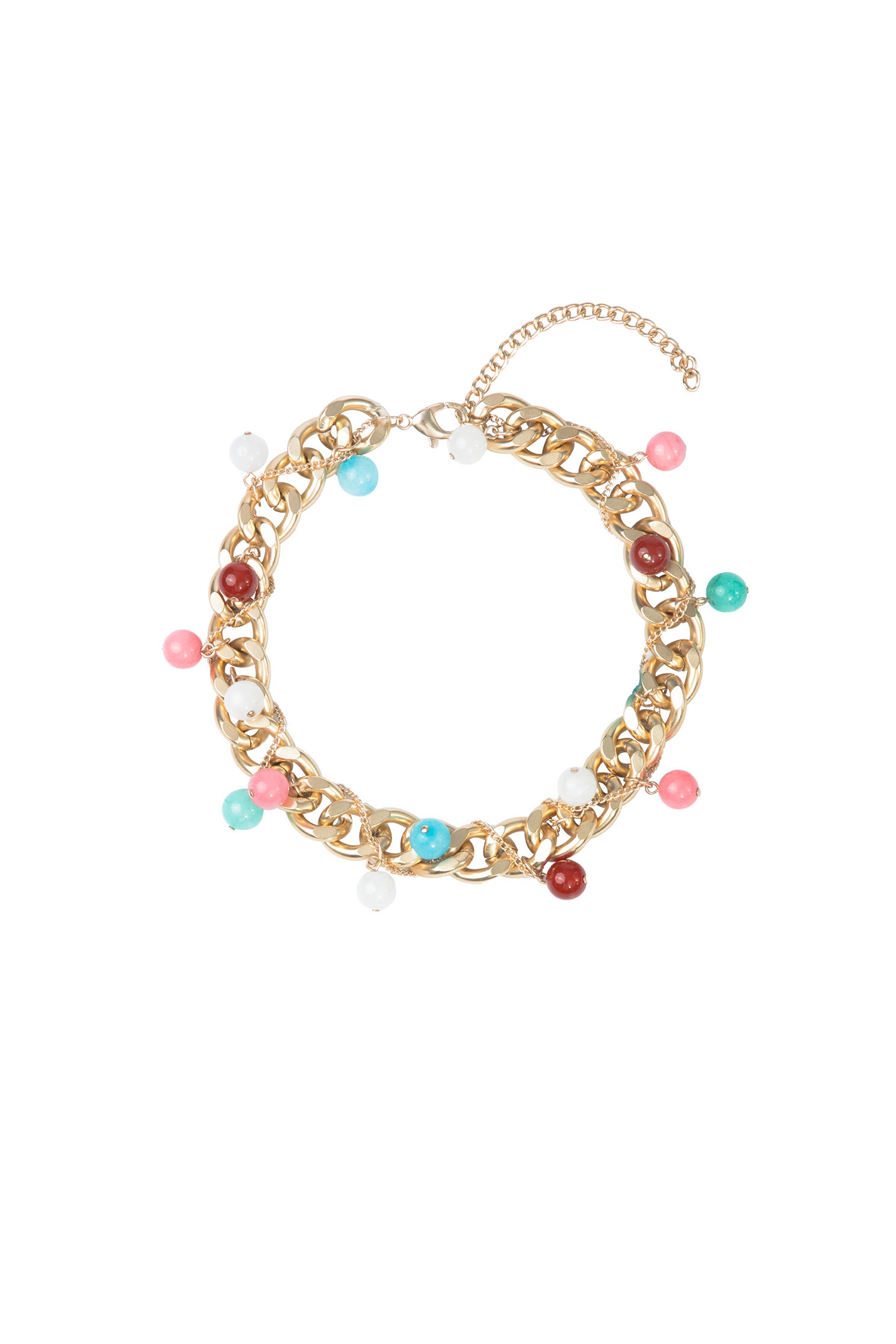 Chain Necklace With Colourful Beads detailStylish necklace with crystal beads,Season (SS) Look,Necklaces,Accessories