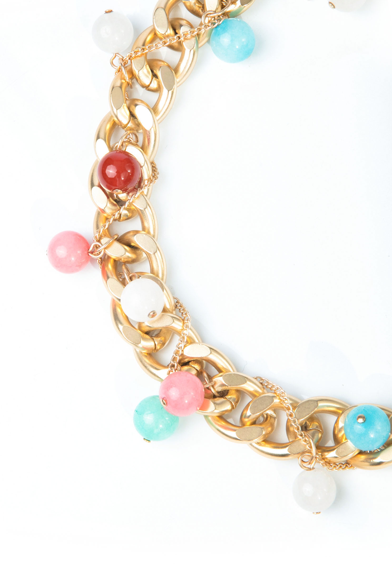 Chain Necklace With Colourful Beads detailStylish necklace with crystal beads,Season (SS) Look,Necklaces,Accessories