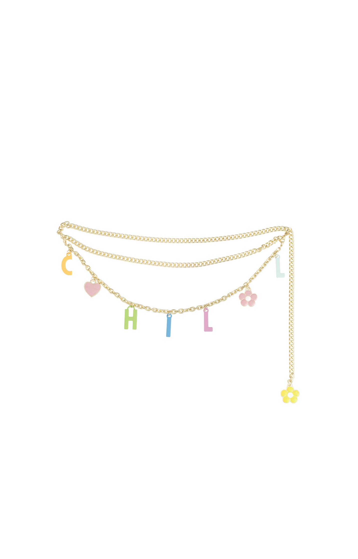 Slogan Charm Chain BeltSlogan Charm Chain Belt,Season (SS) Look