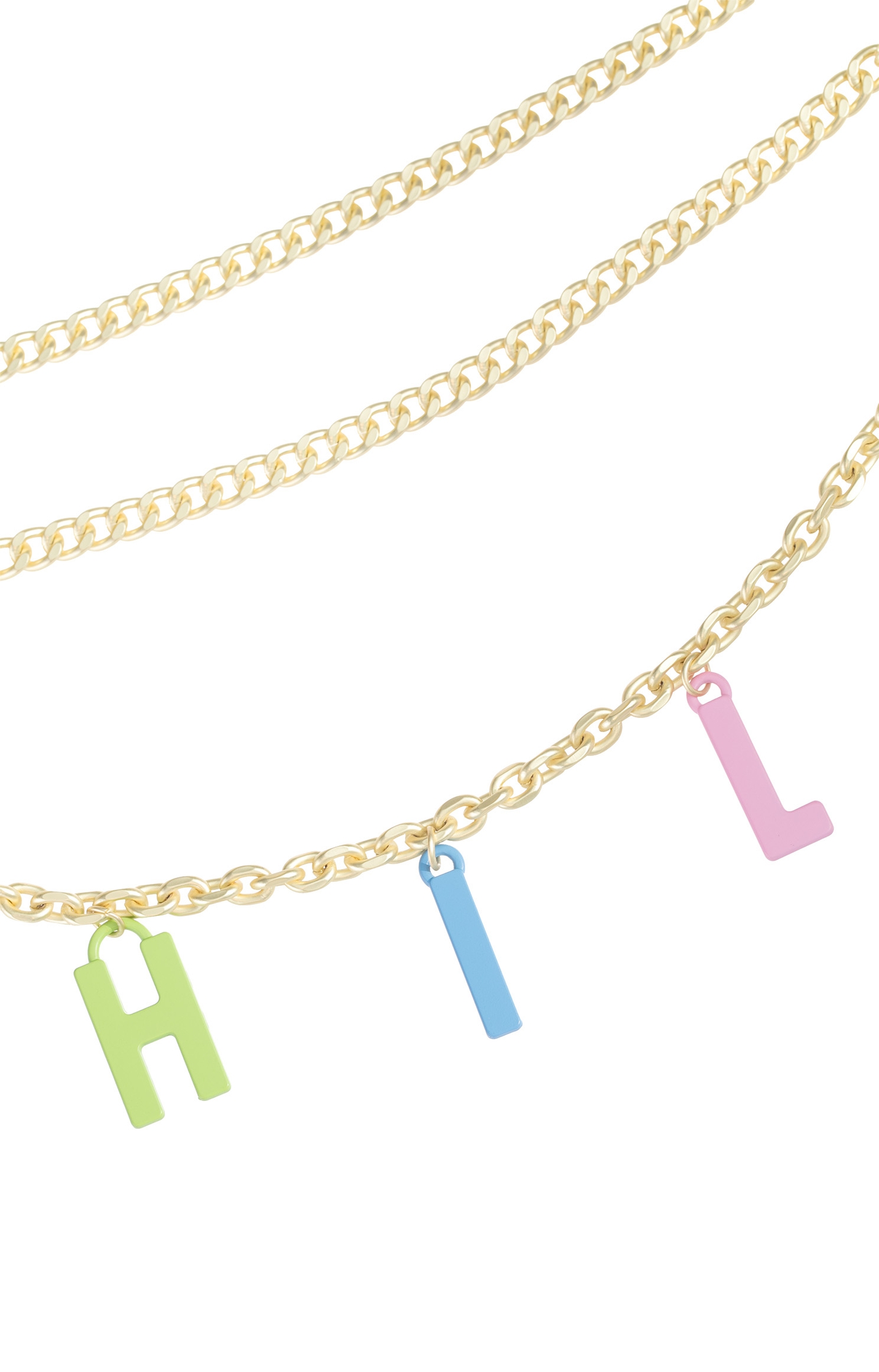 Slogan Charm Chain BeltSlogan Charm Chain Belt,Season (SS) Look