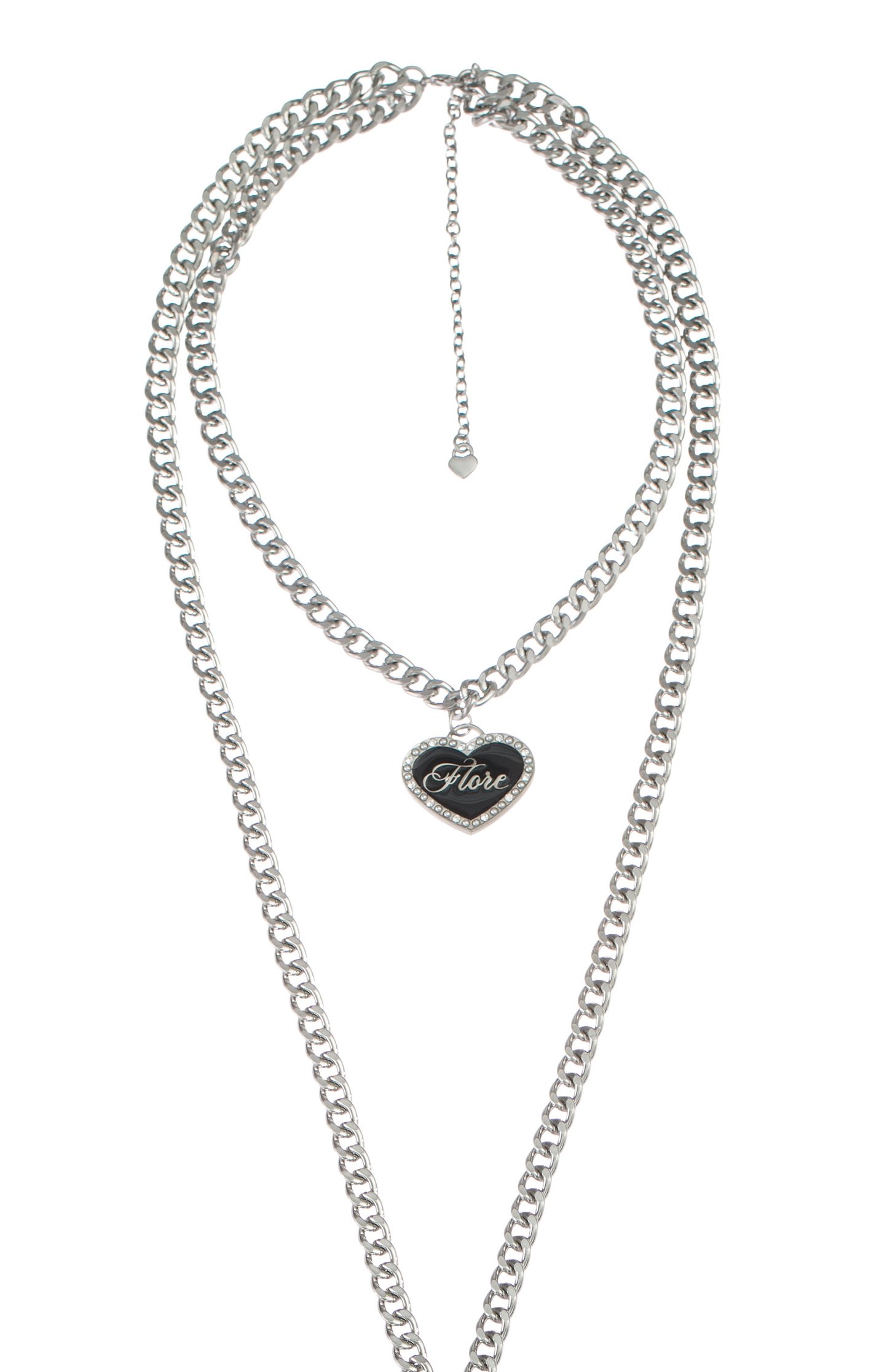 Heart Pandent Double Layer NecklaceHeart Pandent Double Layer Necklace,Season (SS) Look,Necklaces