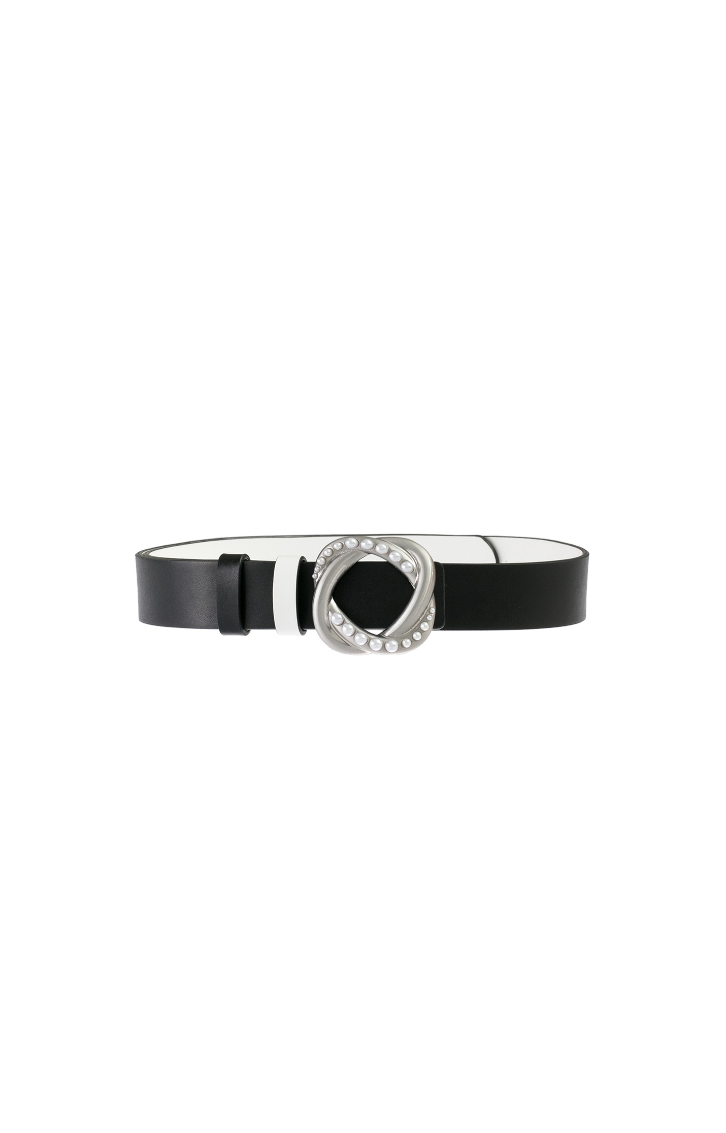 Pearl Applique Buckle Leather BeltPearl Applique Buckle Leather Belt,Season (SS) Look,pearl,Belts