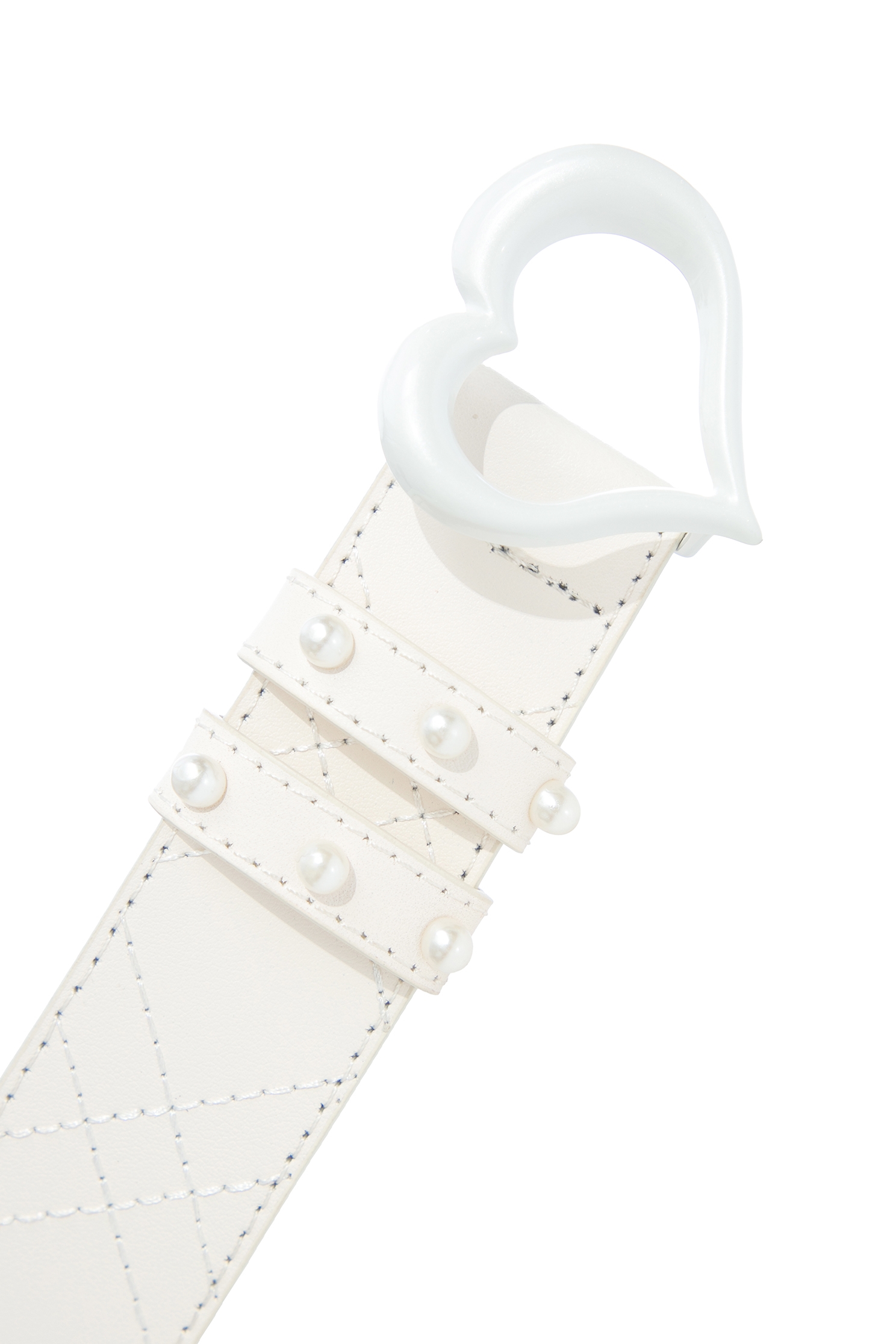 Heart Buckle Leather BeltLeather belt with heart design,Season (SS) Look,pearl,Belts