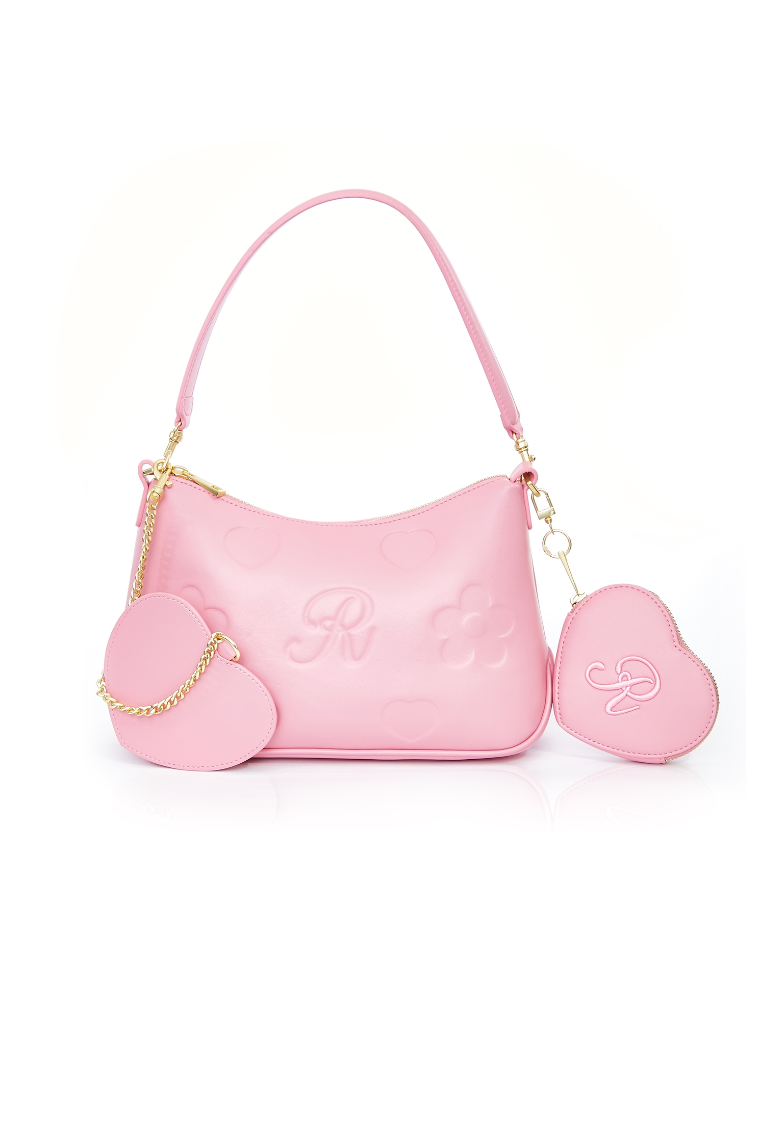 Pink Heart Pattern Print Hand BagPink Heart Pattern Print Hand Bag,Season (SS) Look,Shoulder bags