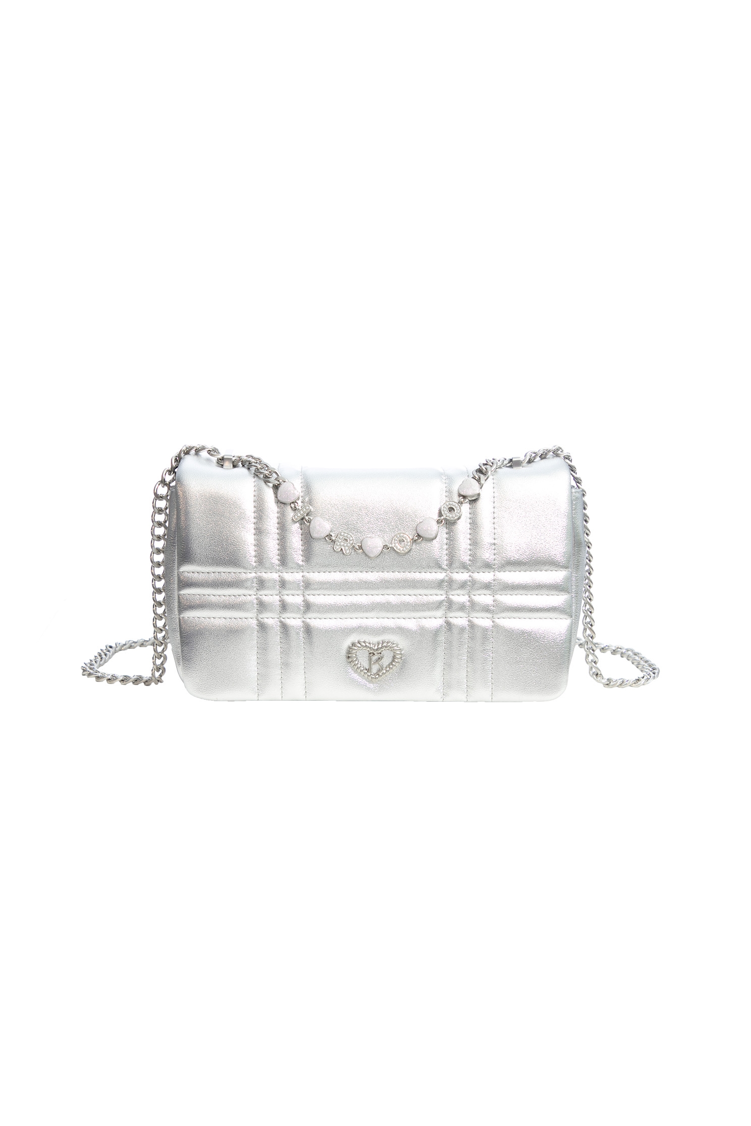 R Logo Silver Sling BagClassic silver-toned shoulder bag,Crossbody bags,Plaid,Season (AW) Look,Shoulder bags