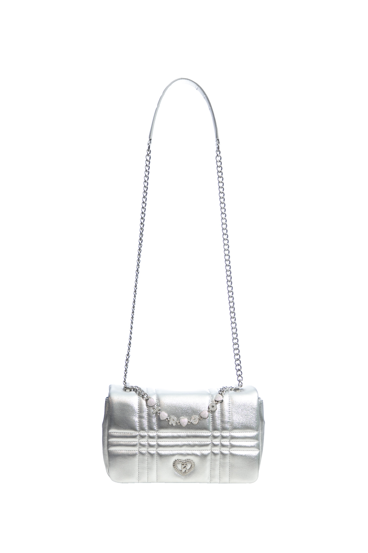 R Logo Silver Sling BagClassic silver-toned shoulder bag,Crossbody bags,Plaid,Season (AW) Look,Shoulder bags