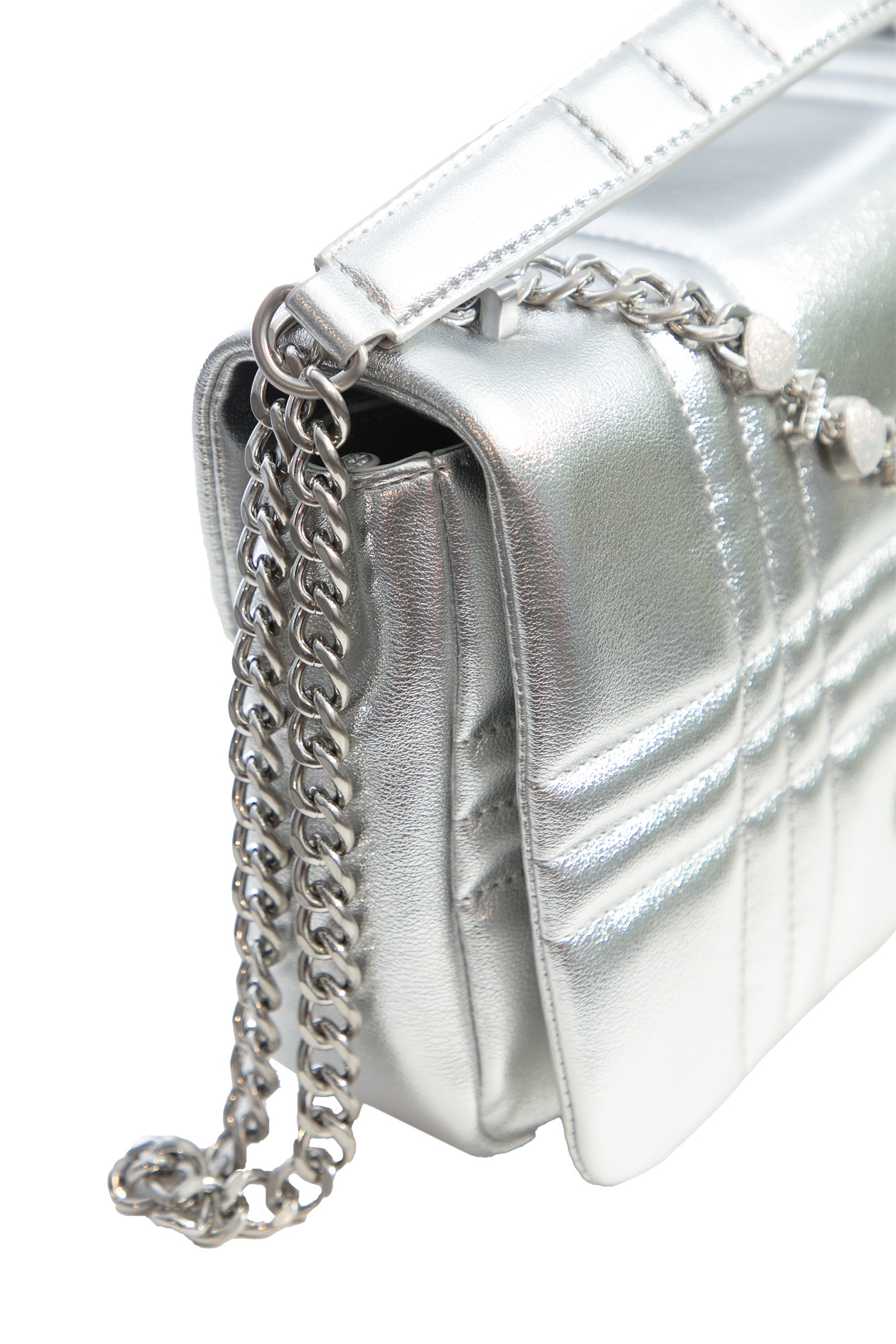 R Logo Silver Sling BagClassic silver-toned shoulder bag,Crossbody bags,Plaid,Season (AW) Look,Shoulder bags