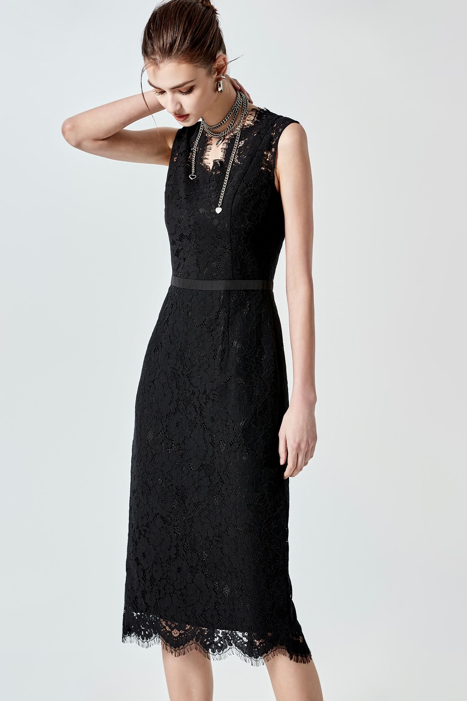 Full Lace Sleeveless Fitted DressFull Lace Sleeveless Fitted Dress,cocktaildresses,Season (SS) Look,Evening dresses,Lace