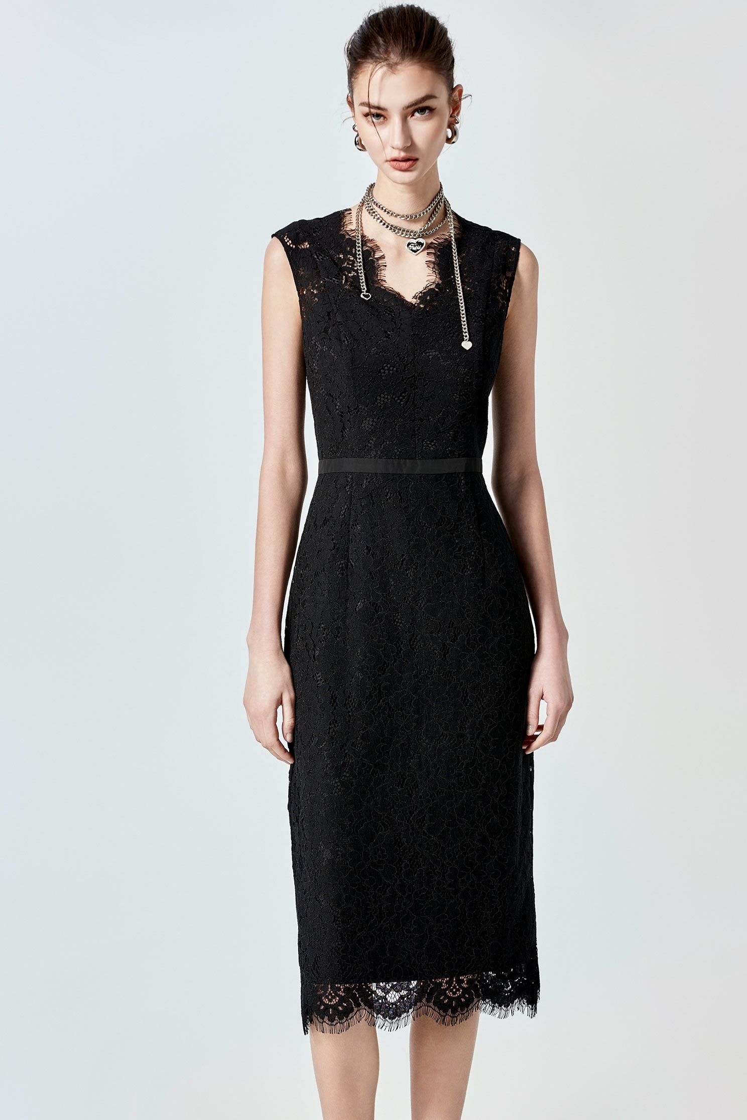 Full Lace Sleeveless Fitted DressFull Lace Sleeveless Fitted Dress,cocktaildresses,Season (SS) Look,Evening dresses,Lace