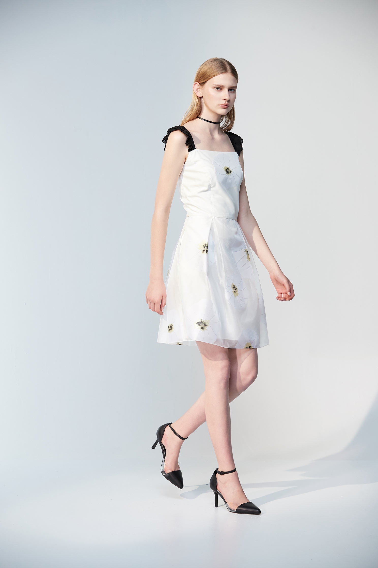 Floral Printed DressLarge white flower dress,cocktaildresses,Season (SS) Look,Sleeveless dresses,Evening dresses,Season (AW) Look