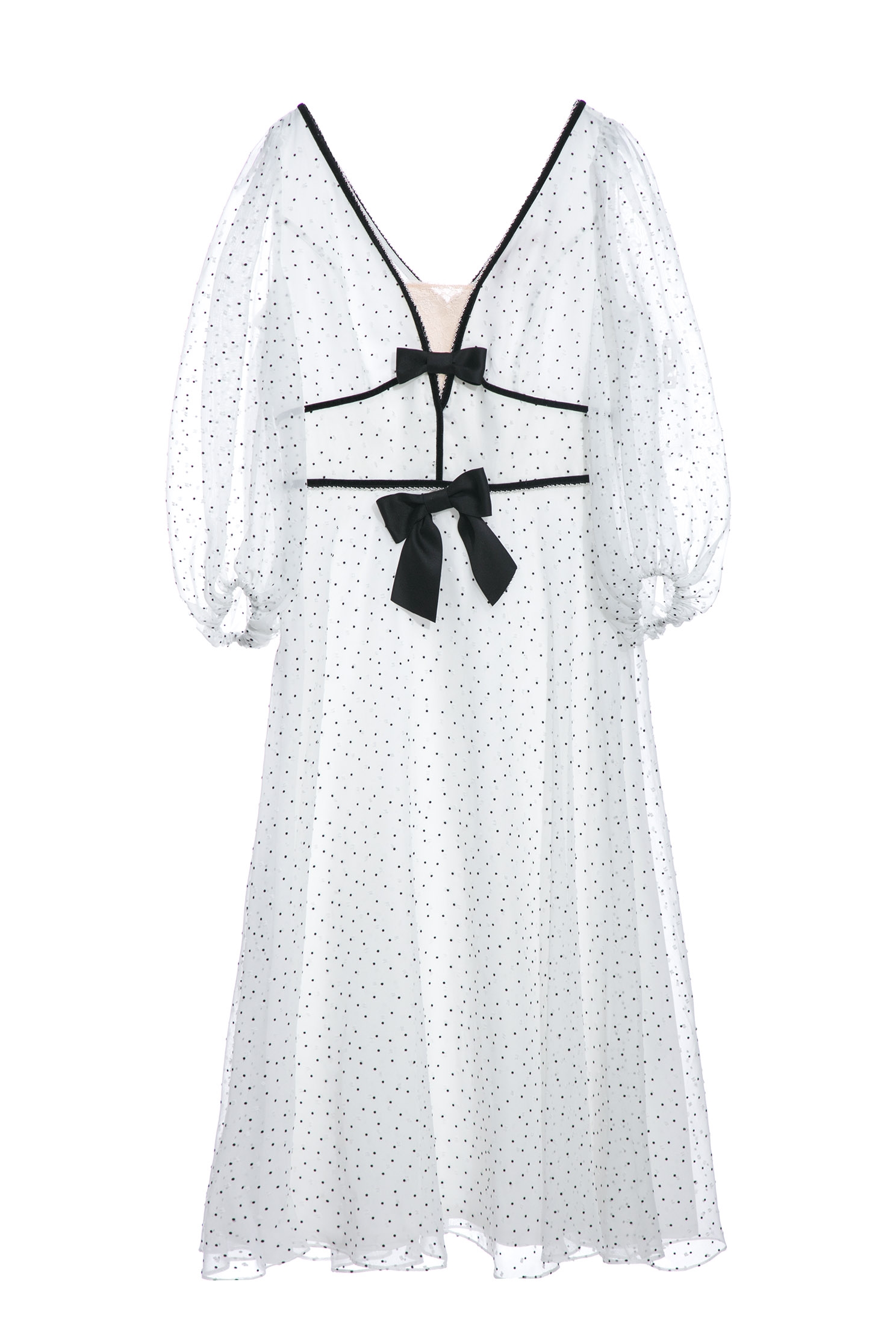 Dotted Chiffon V-neck DressPolka dot chiffon dress,cocktaildresses,Evening dresses,Season (AW) Look,Chiffon