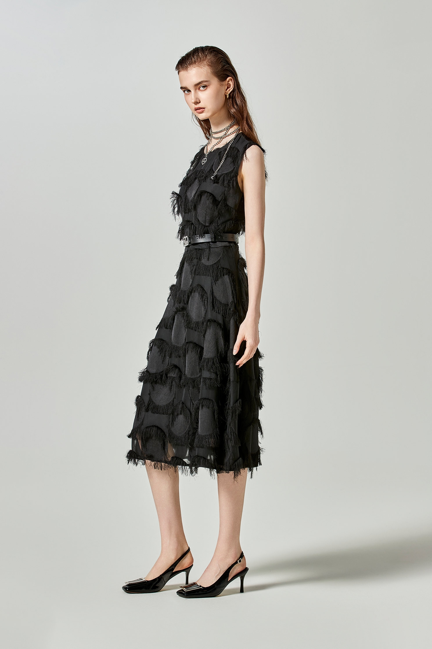 Sleeveless Black Fringe DressSleeveless Black Fringe Dress,cocktaildresses,Season (SS) Look,Evening dresses