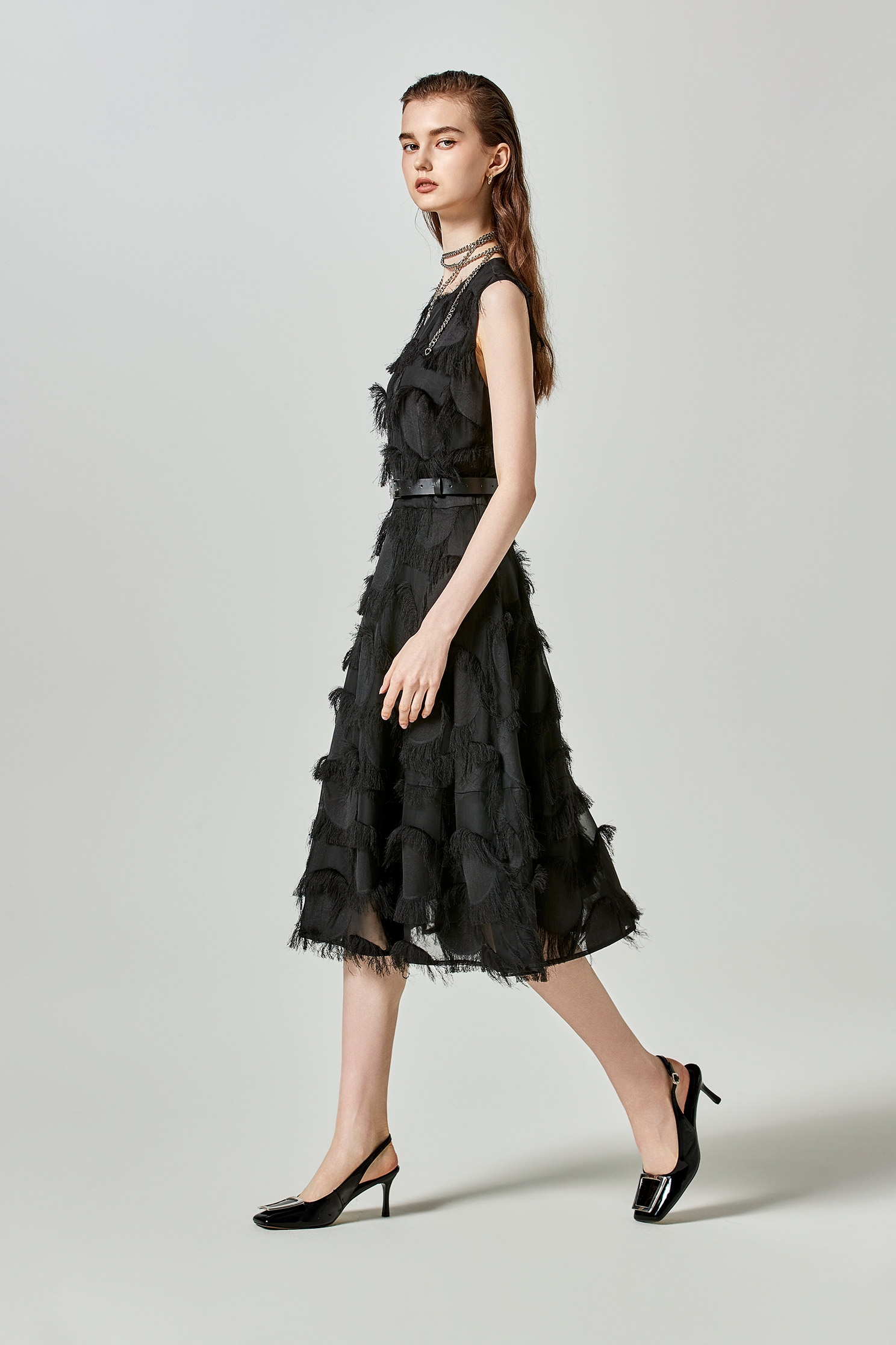 Sleeveless Black Fringe DressSleeveless Black Fringe Dress,cocktaildresses,Season (SS) Look,Evening dresses