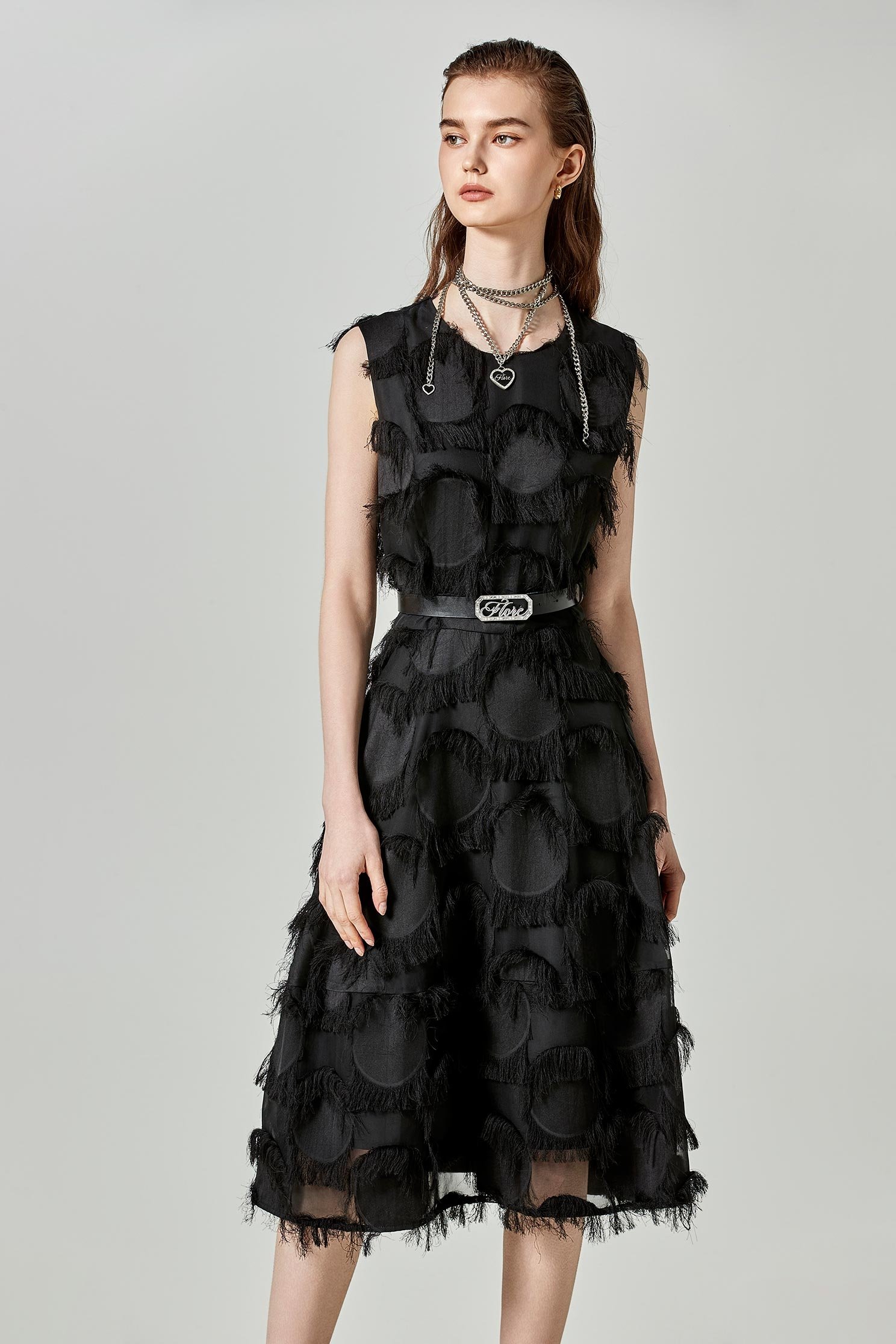 Sleeveless Black Fringe DressSleeveless Black Fringe Dress,cocktaildresses,Season (SS) Look,Evening dresses