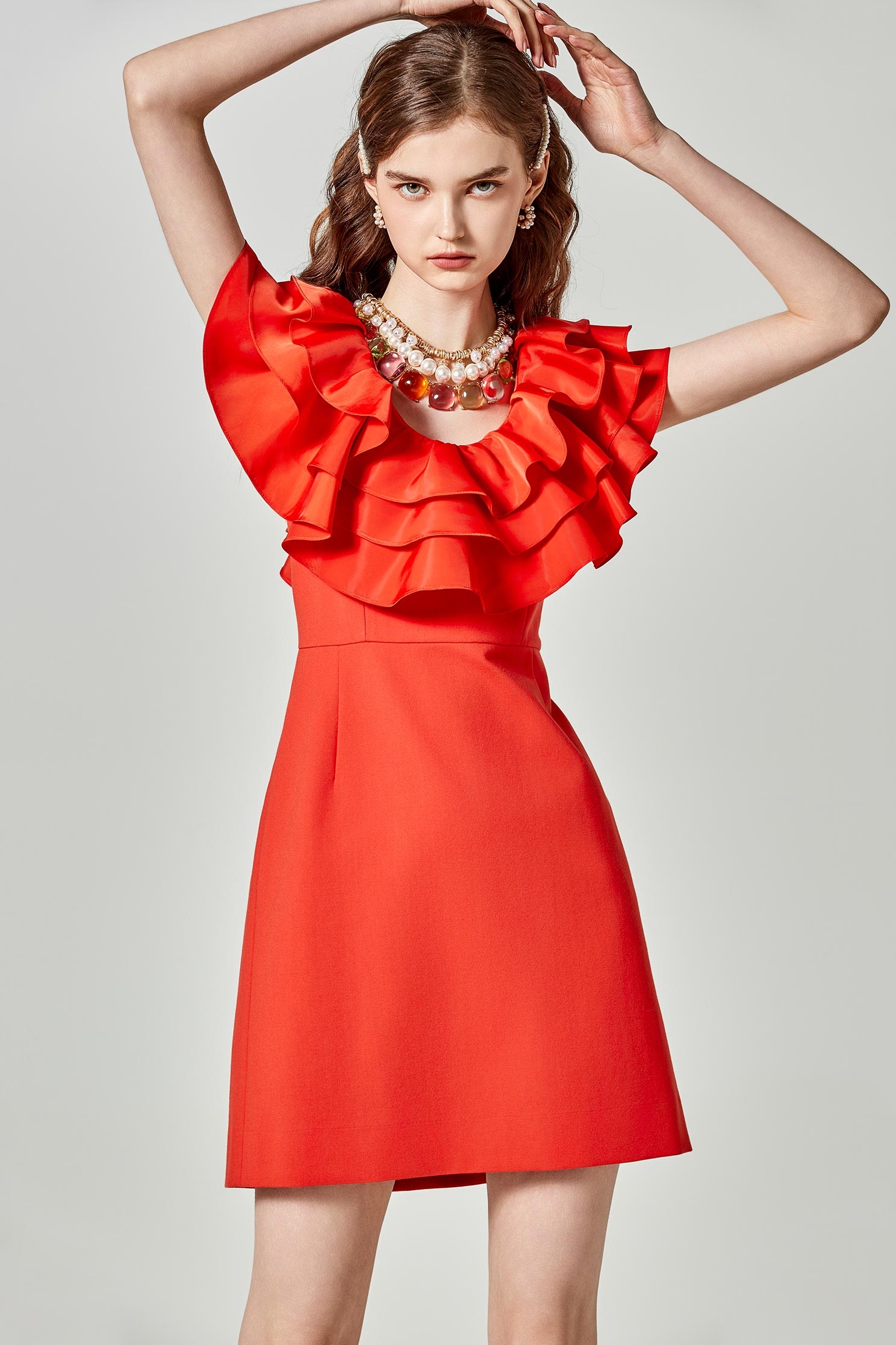 Flounce Neckline Sheath DressFlounce Neckline Sheath Dress,cocktaildresses,Season (SS) Look,Evening dresses