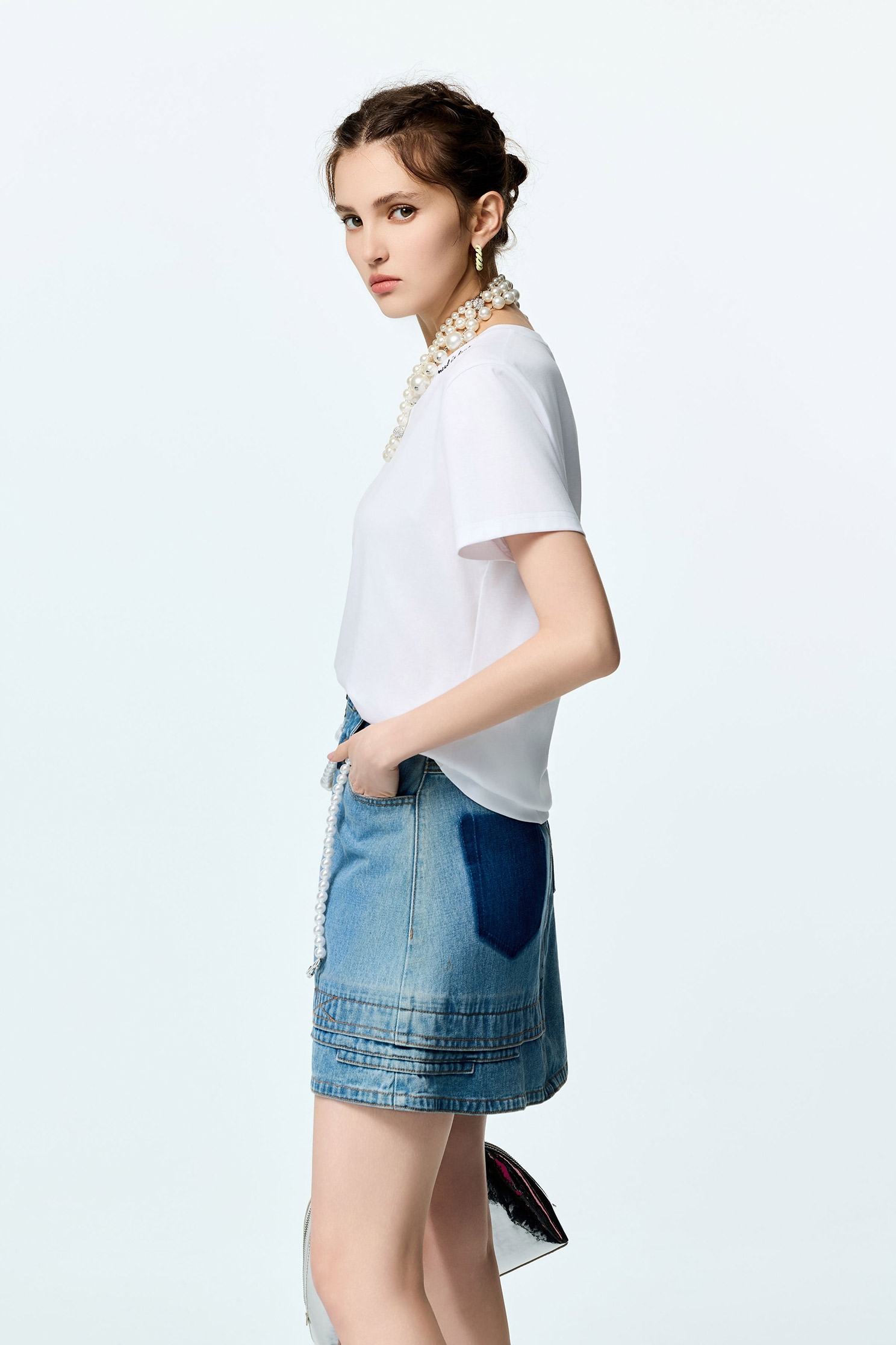 Asymmetric Denim SkirtAsymmetric Denim Skirt,Season (SS) Look,Denim,Denim skirts