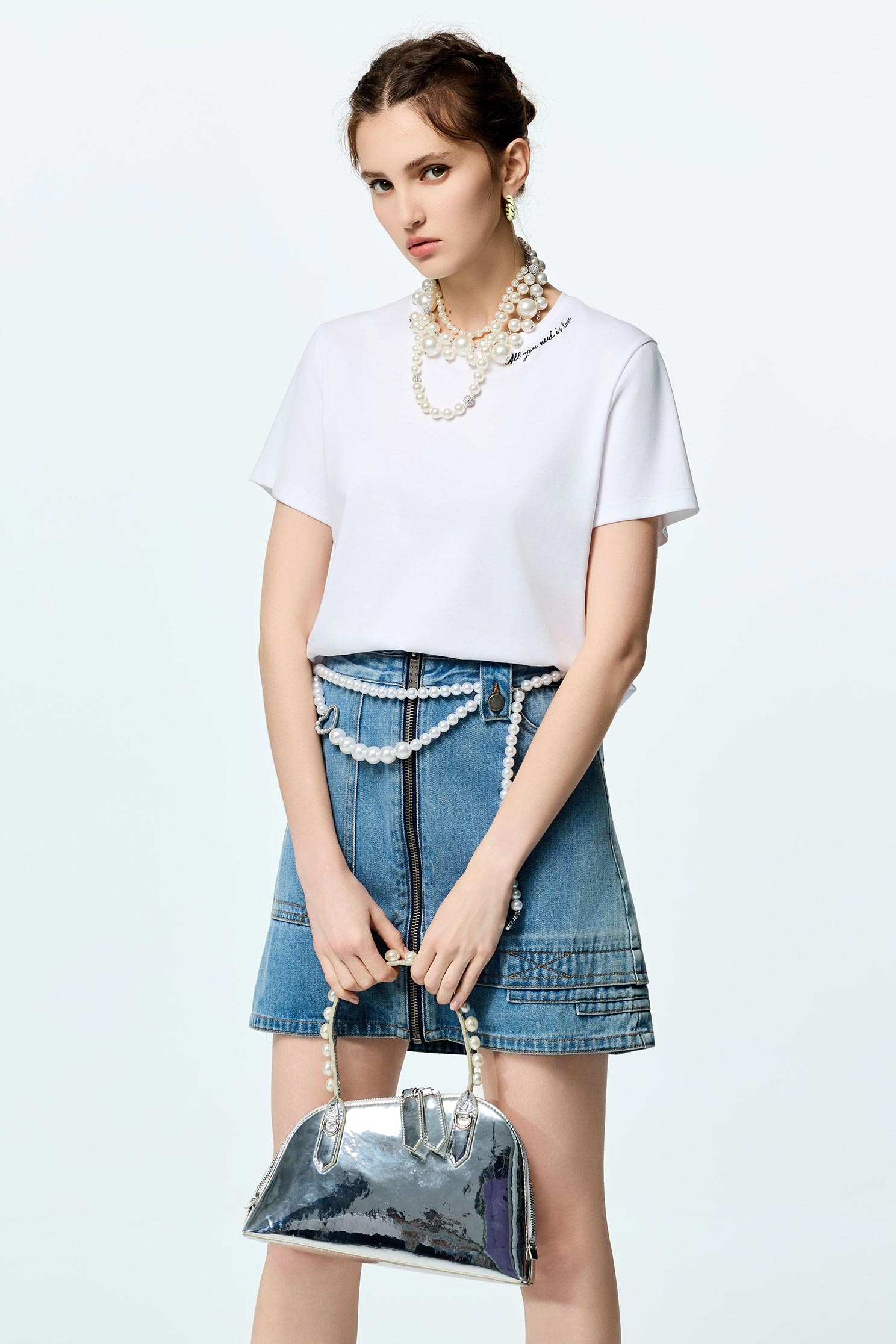 Asymmetric Denim SkirtAsymmetric Denim Skirt,Season (SS) Look,Denim,Denim skirts