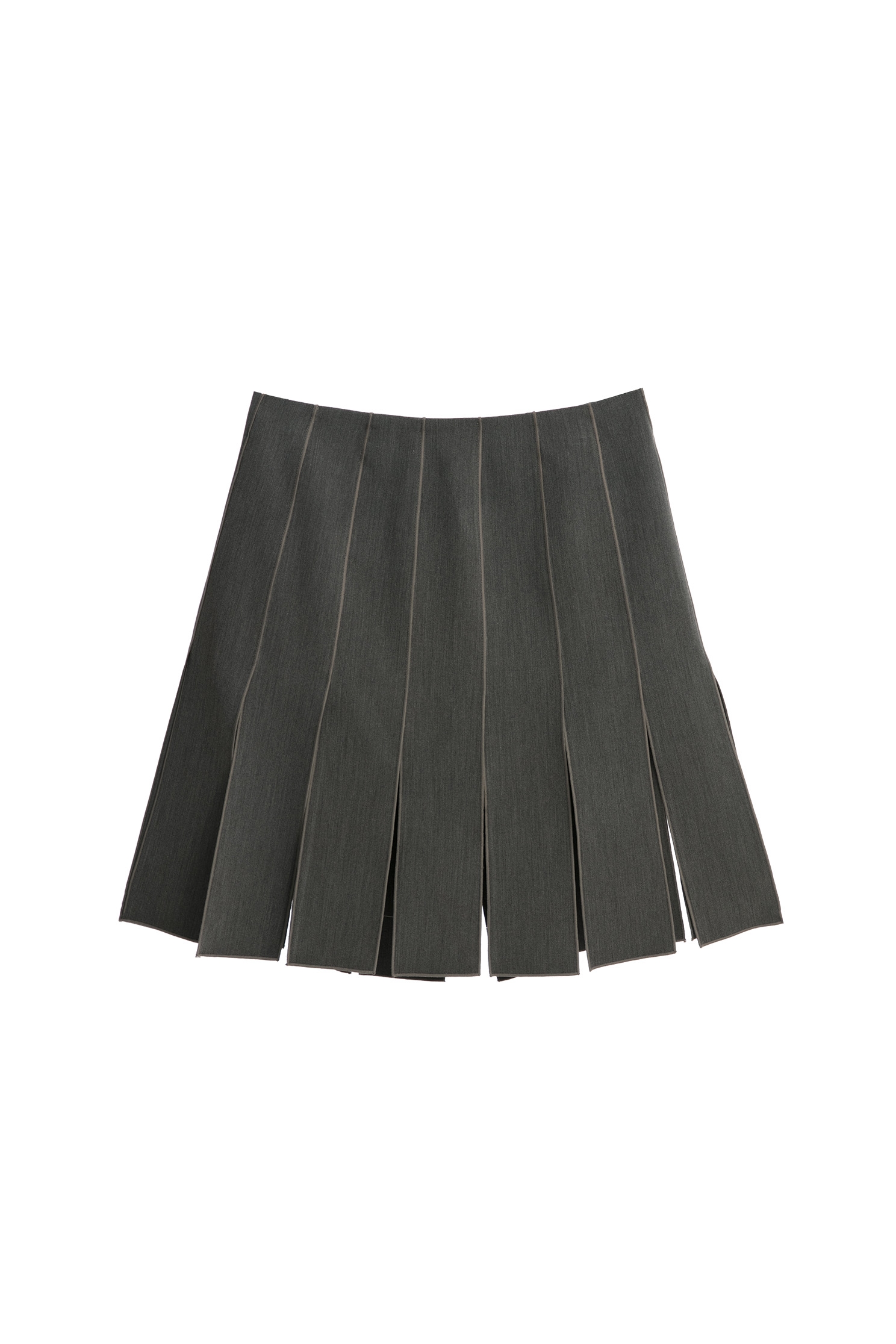 Grey Multi Slits Panelled SkirtGrey Multi Slits Panelled Skirt,Season (SS) Look,Mini skirts