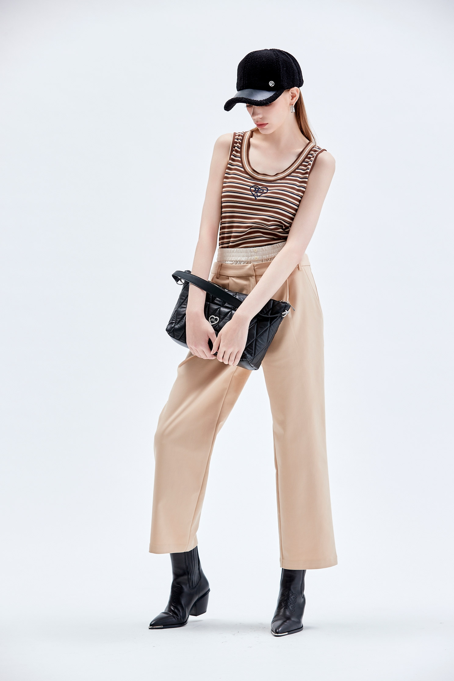 Double Layer Waistband Straight Cut PantsDouble Layer Waistband Straight Cut Pants,Season (AW) Look,Skinny pants,Skinny pants,Pants