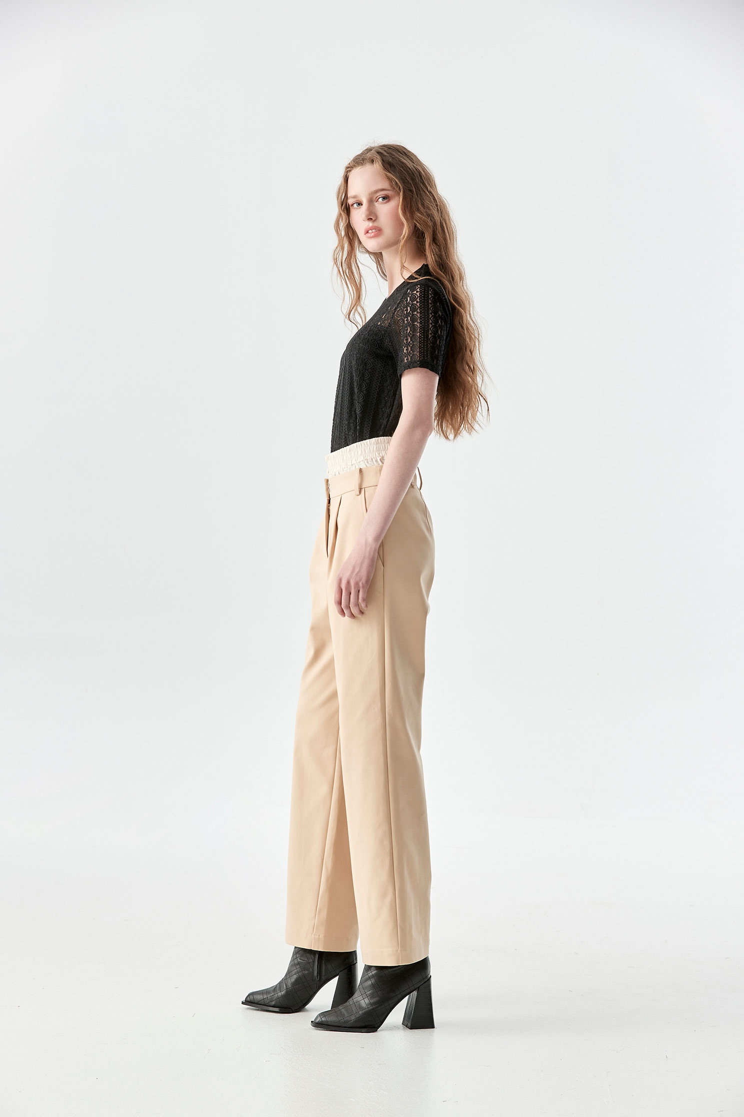 Double Layer Waistband Straight Cut PantsDouble Layer Waistband Straight Cut Pants,Season (AW) Look,Skinny pants,Skinny pants,Pants