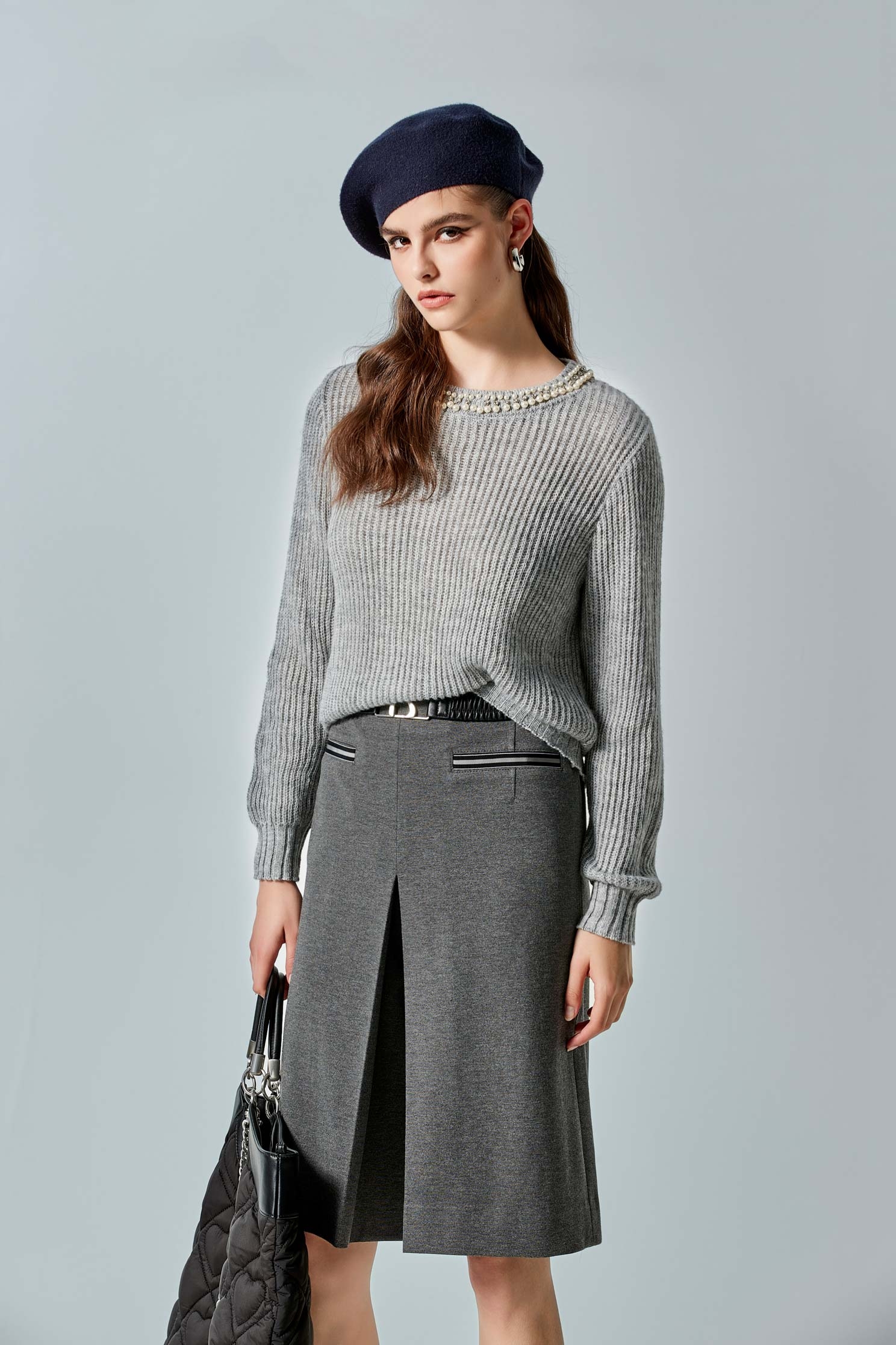 Grey Front Pleat BermudasGrey Front Pleat Bermudas,Shorts,Season (AW) Look,Skorts,Pants