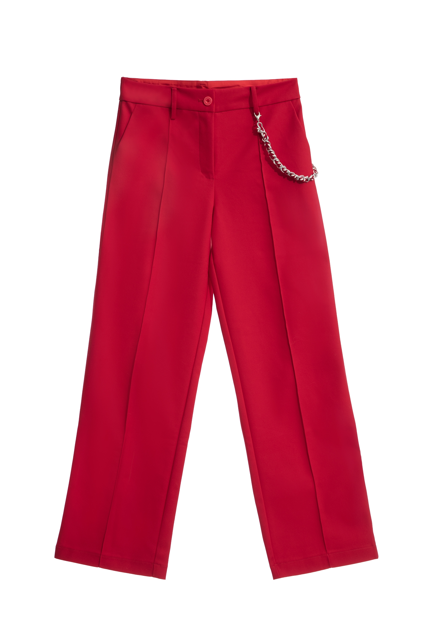 Straight Cut Pants With Braided Ribbon Chain AccessoryStraight Cut Pants With Braided Ribbon Chain Accessory,Season (AW) Look,Skinny pants,Skinny pants,Pants