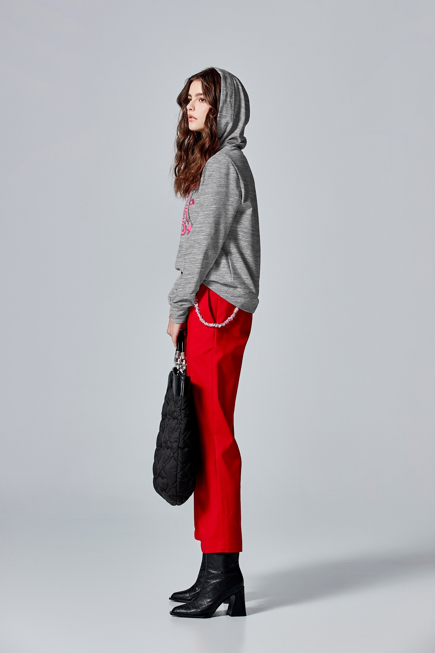 Straight Cut Pants With Braided Ribbon Chain AccessoryStraight Cut Pants With Braided Ribbon Chain Accessory,Season (AW) Look,Skinny pants,Skinny pants,Pants