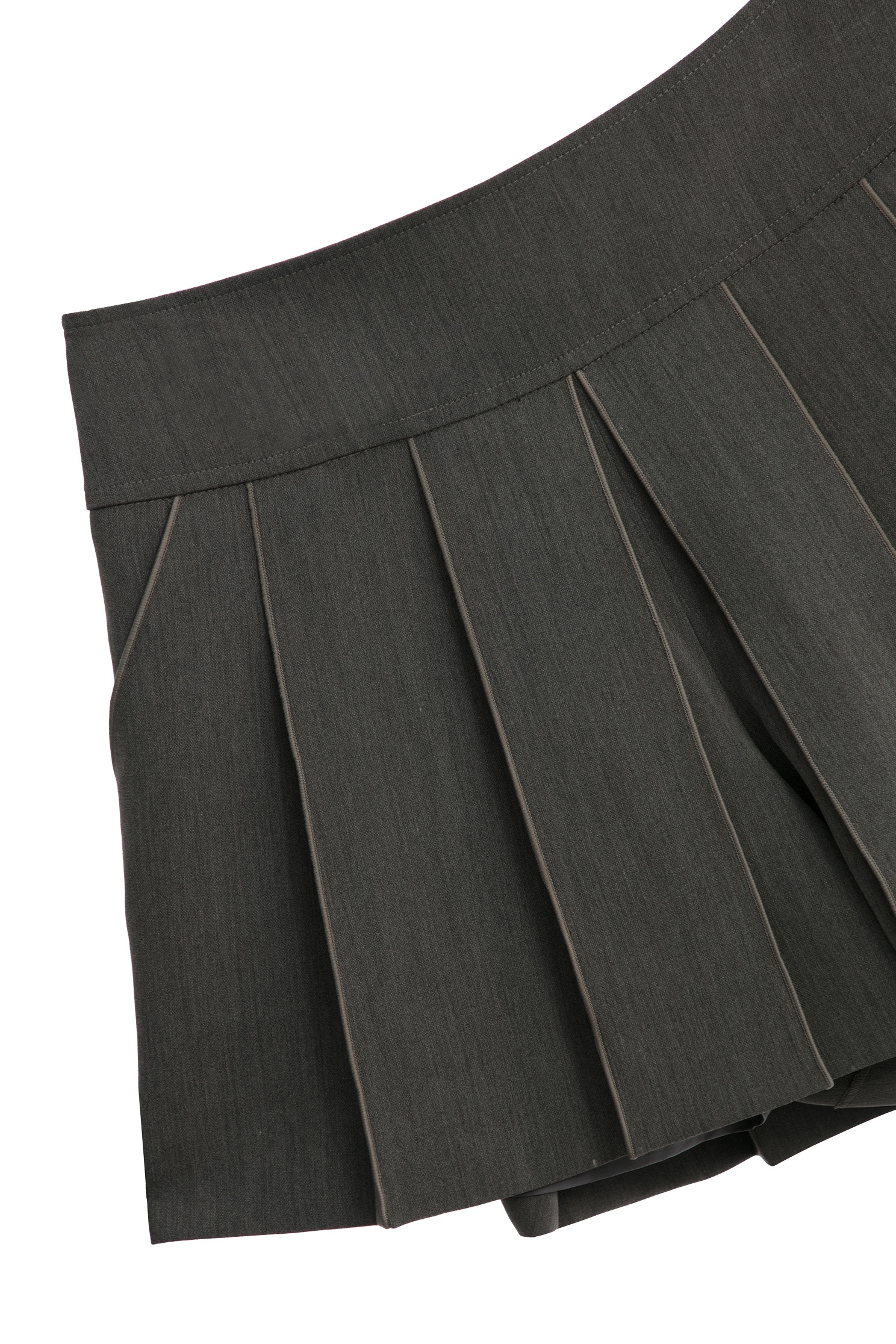 Grey Pleated Basic SkortsGrey Pleated Basic Skorts,Season (SS) Look,Shorts,Skorts