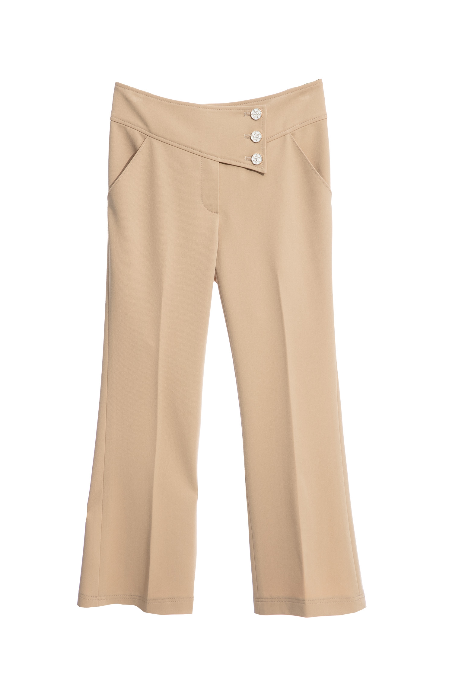 Asymmetric Waistband Boot Leg PantsAsymmetric Waistband Boot Leg Pants,Season (SS) Look,Tailored pants