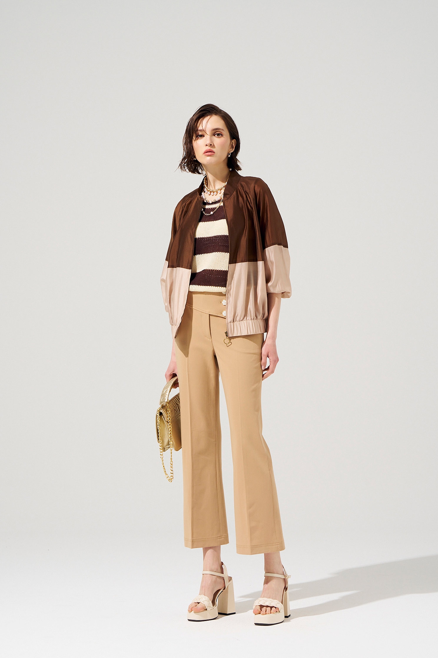 Asymmetric Waistband Boot Leg PantsAsymmetric Waistband Boot Leg Pants,Season (SS) Look,Tailored pants