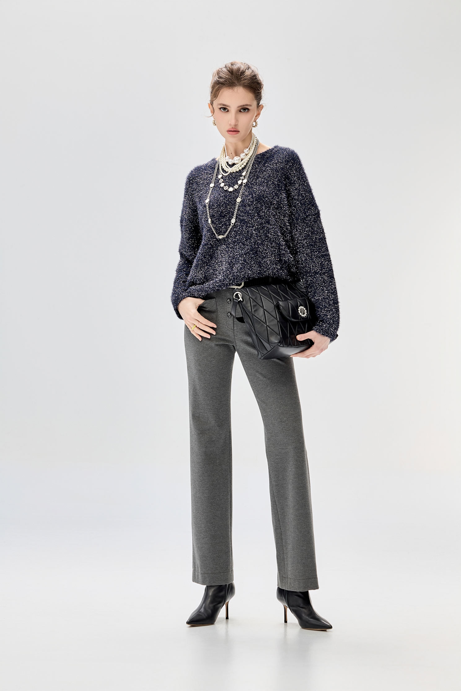 Patch Pockets Basic PantsPatch Pockets Basic Pants,Bell-bottoms,Season (SS) Look,Bell-bottoms,Pants