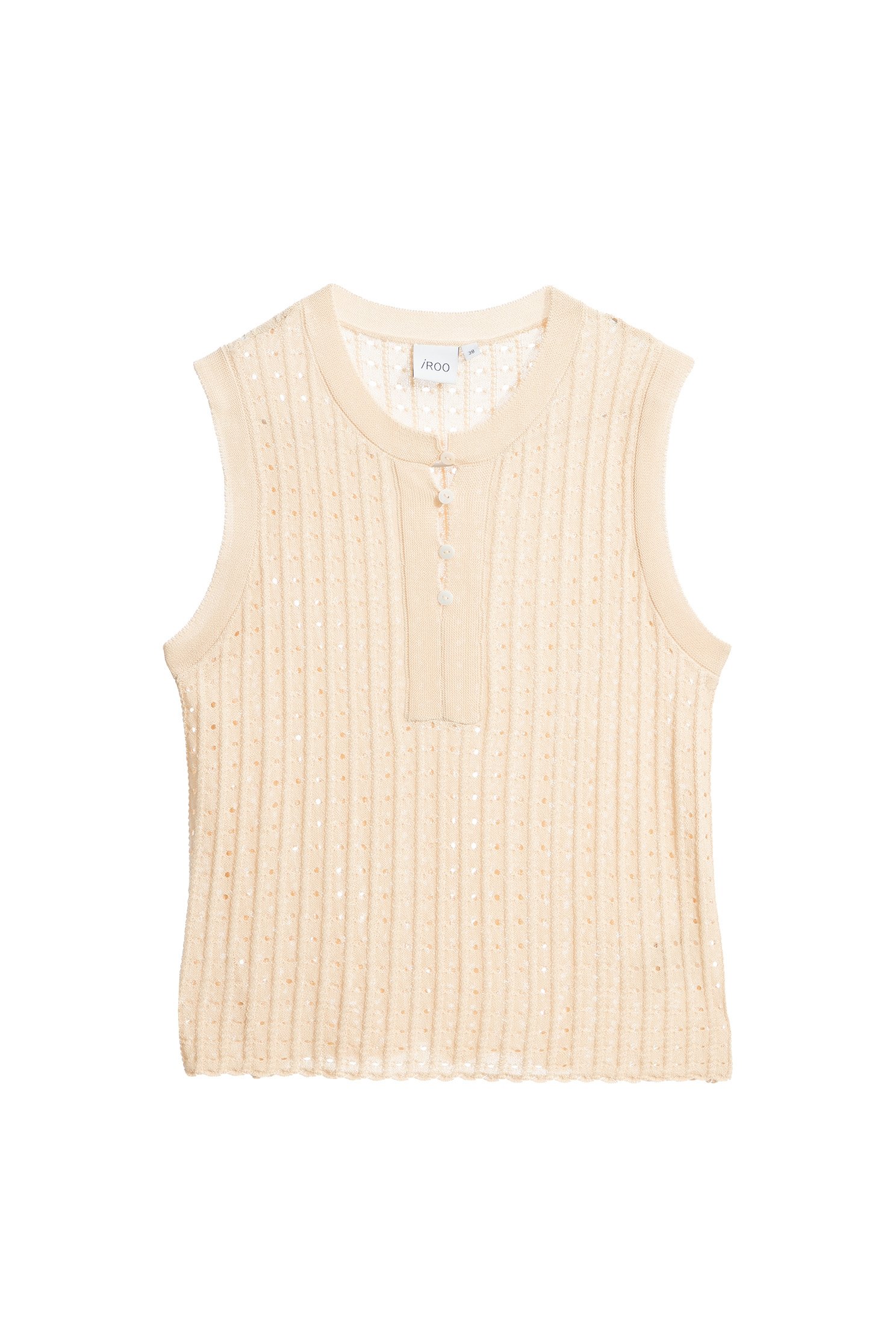 Hollow Out Half Button Knit VestHollow Out Half Button Knit Vest,sleeveless tops,Tops,Season (AW) Look,Knitted,Knitted tops