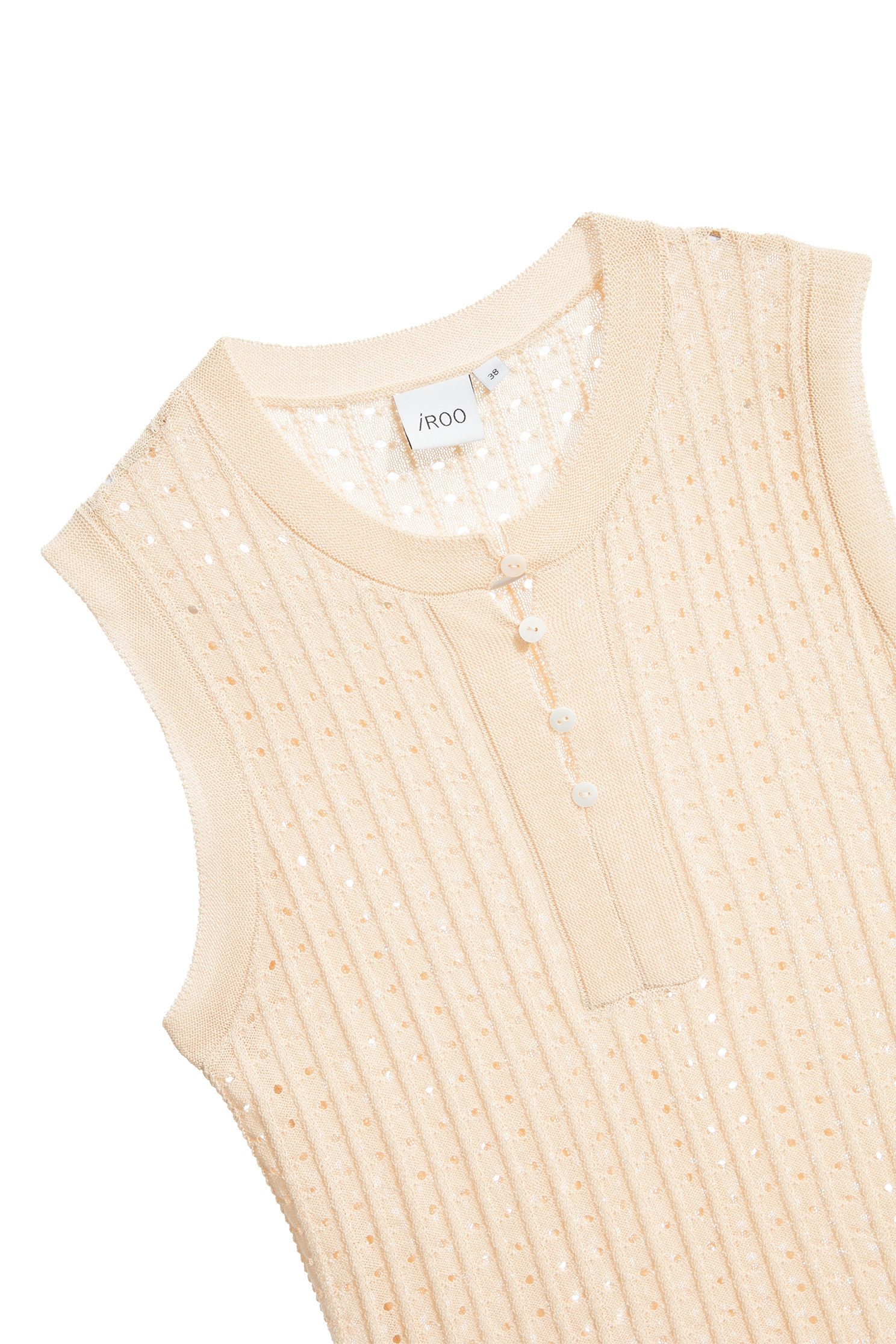 Hollow Out Half Button Knit VestHollow Out Half Button Knit Vest,sleeveless tops,Tops,Season (AW) Look,Knitted,Knitted tops