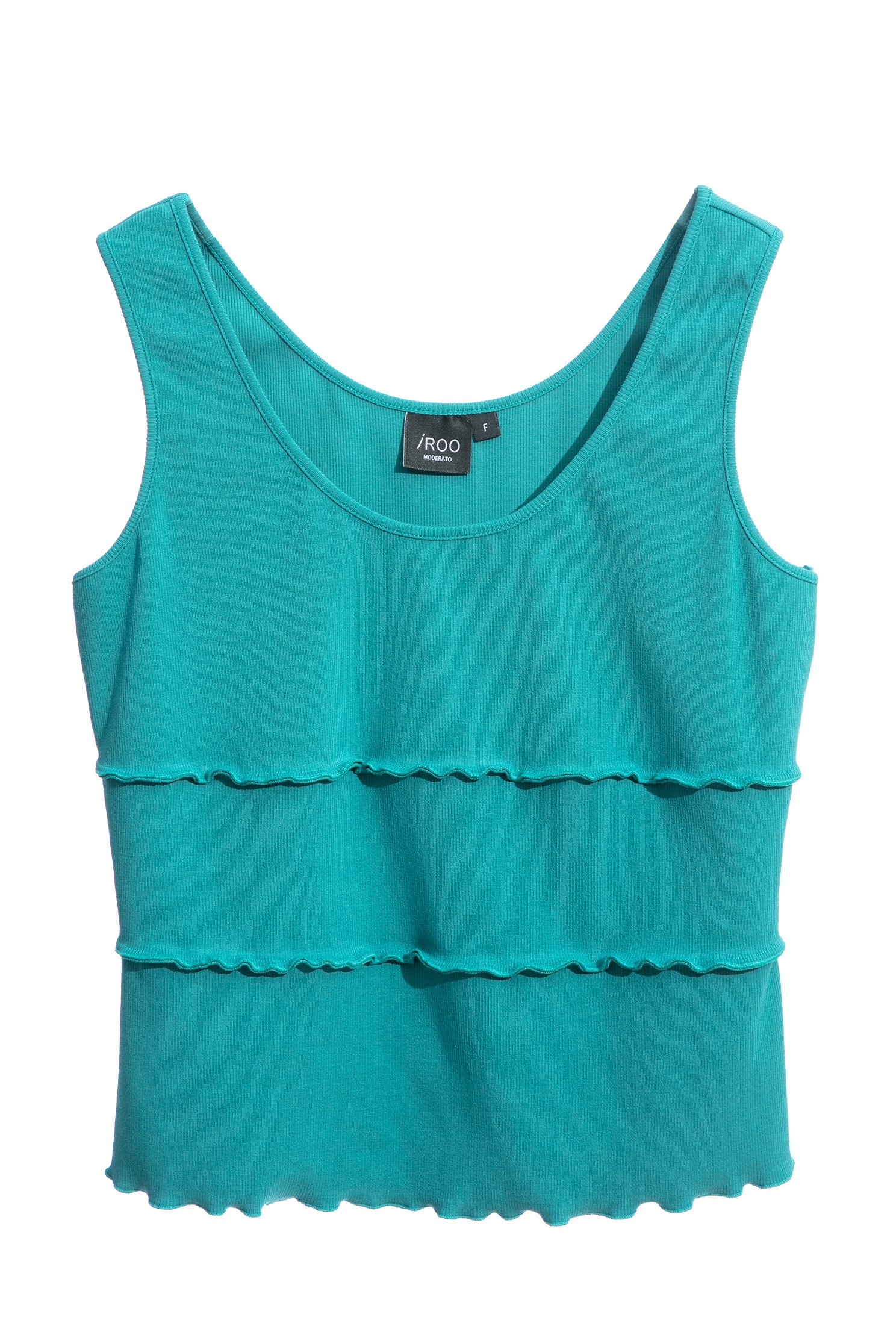 Basic Tank Top With Lettuce Trim DetailBasic Tank Top With Lettuce Trim Detail,sleeveless tops,Tops,Stripe,Season (AW) Look,sleeveless tops