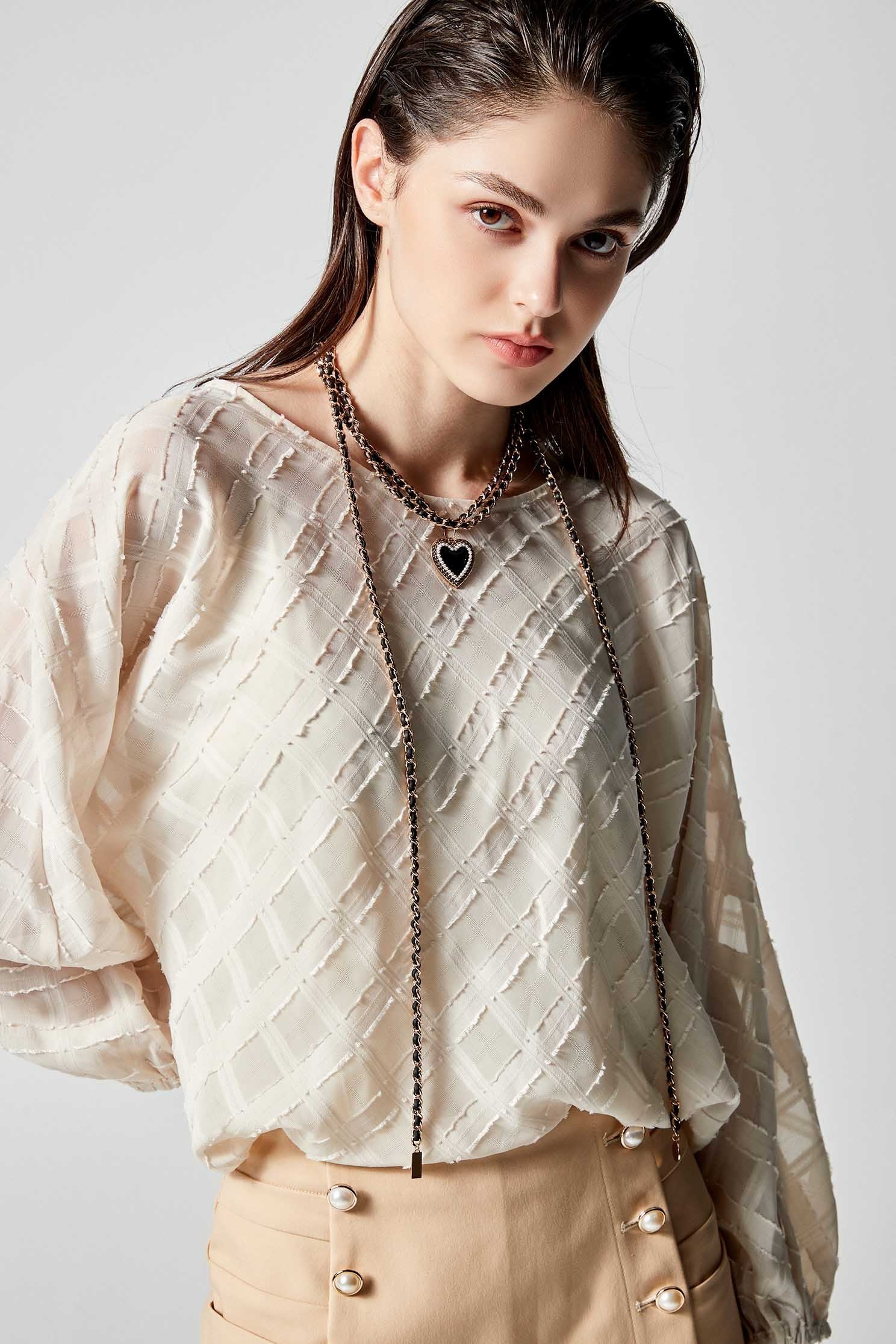 Textured Chiffon Long Sleeve TopTextured Chiffon Long Sleeve Top,Tops,Under shirts,Online Exclusive,Season (AW) Look,Chiffon