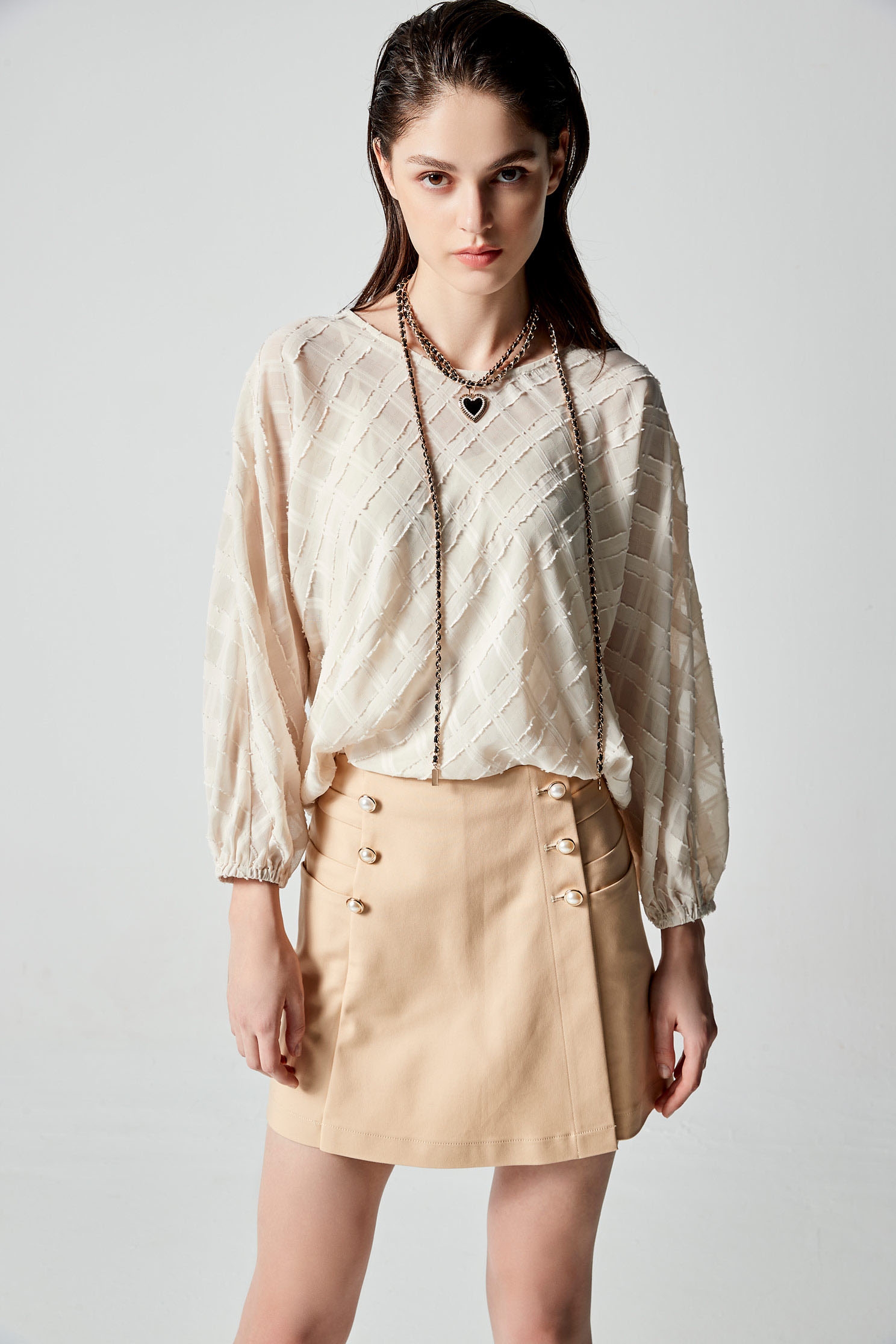 Textured Chiffon Long Sleeve TopTextured Chiffon Long Sleeve Top,Tops,Under shirts,Online Exclusive,Season (AW) Look,Chiffon