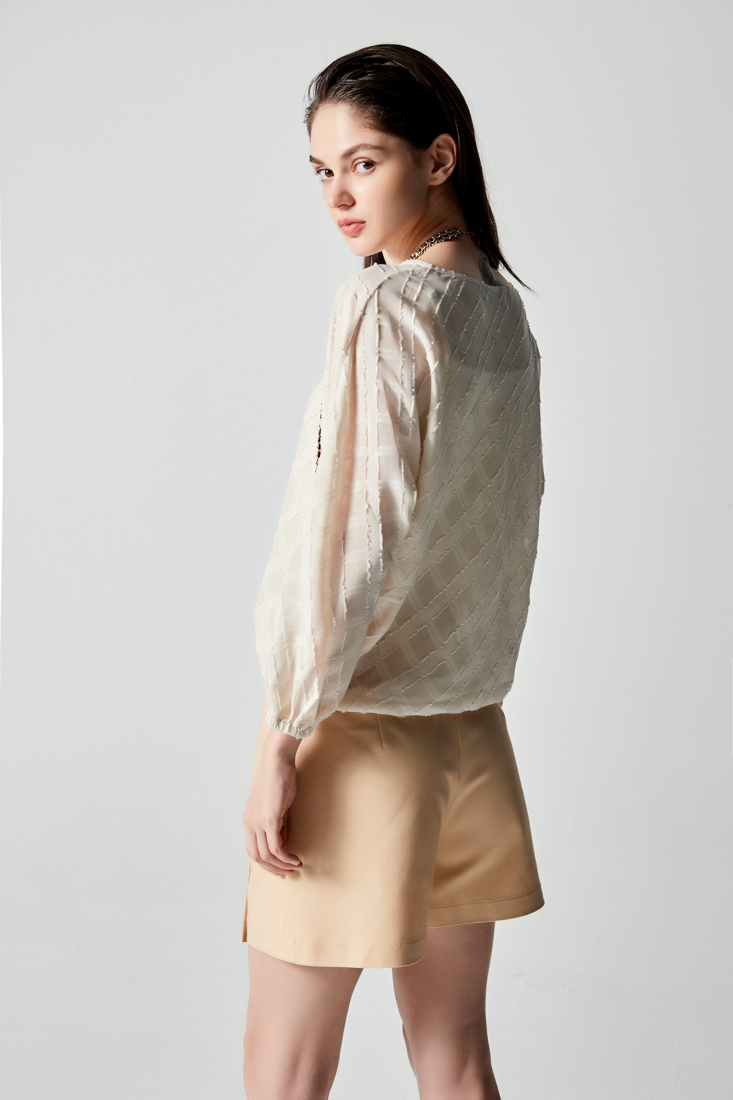 Textured Chiffon Long Sleeve TopTextured Chiffon Long Sleeve Top,Tops,Under shirts,Online Exclusive,Season (AW) Look,Chiffon