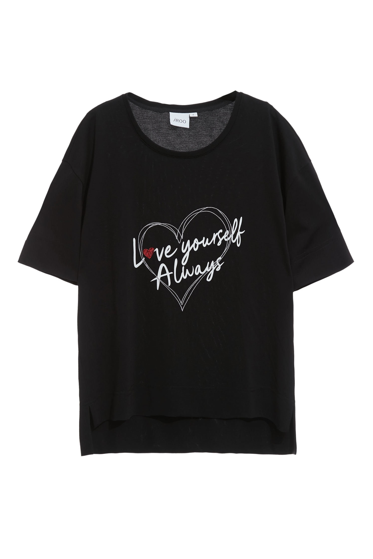 Front Slogan Drop Shoulder TeeFront Slogan Drop Shoulder Tee,Tops,Embroidered,Season (SS) Look,White tops,black tops