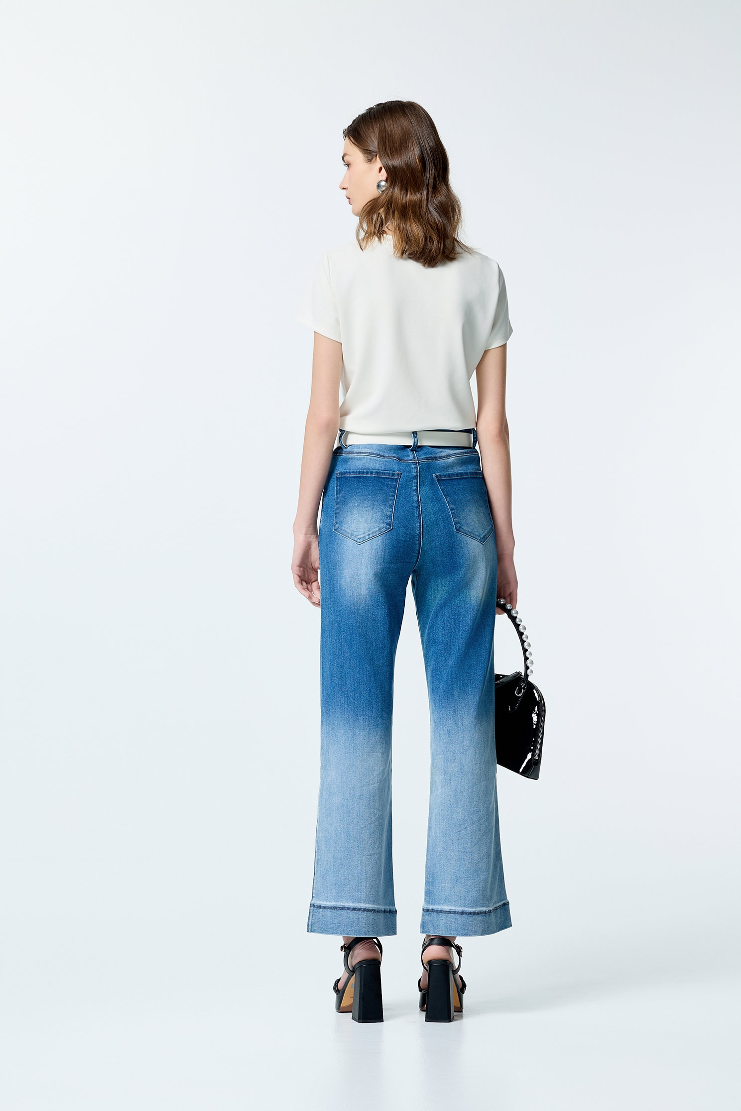 Front Slogan Basic TeeFront Slogan Basic Tee,T-shirts,Tops,Embroidered,Season (SS) Look,White tops