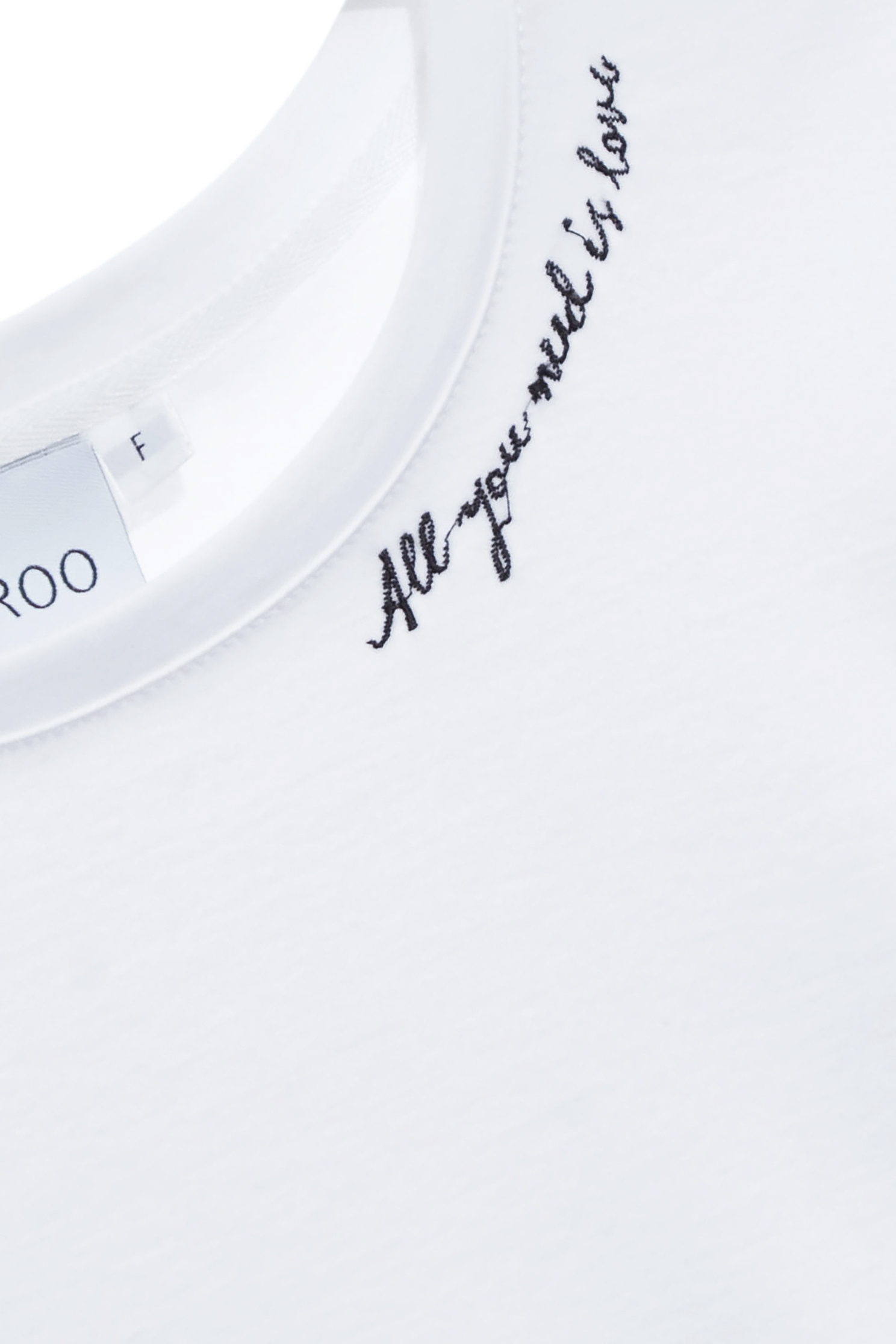 Embroidered Slogan Basic TeeEmbroidered Slogan Basic Tee,T-shirts,Tops,Embroidered,Season (SS) Look,White tops,Embroidered