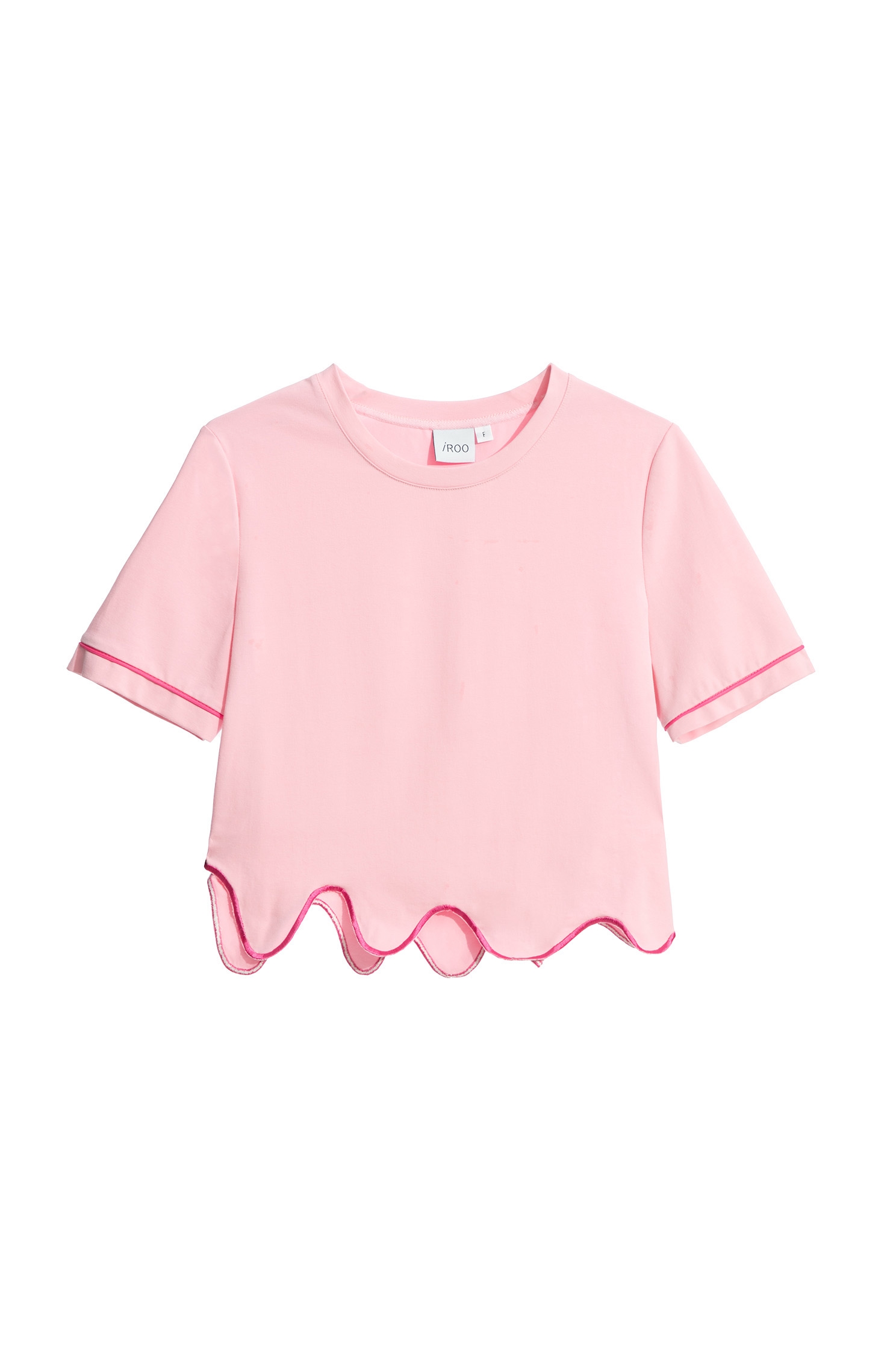 Scallop Hem Short Sleeve TeeScallop Hem Short Sleeve Tee,T-shirts,T-shirts,Tops,Embroidered,Season (AW) Look