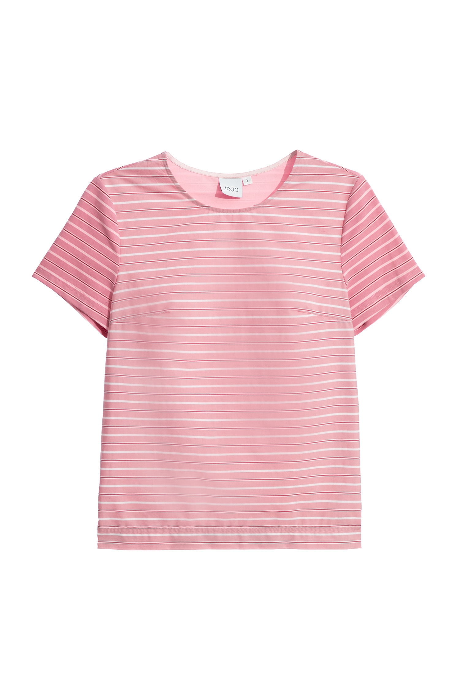 Stripe Print Short Sleeve Pink TopStripe Print Short Sleeve Pink Top,T-shirts,Tops,Stripe,Season (AW) Look