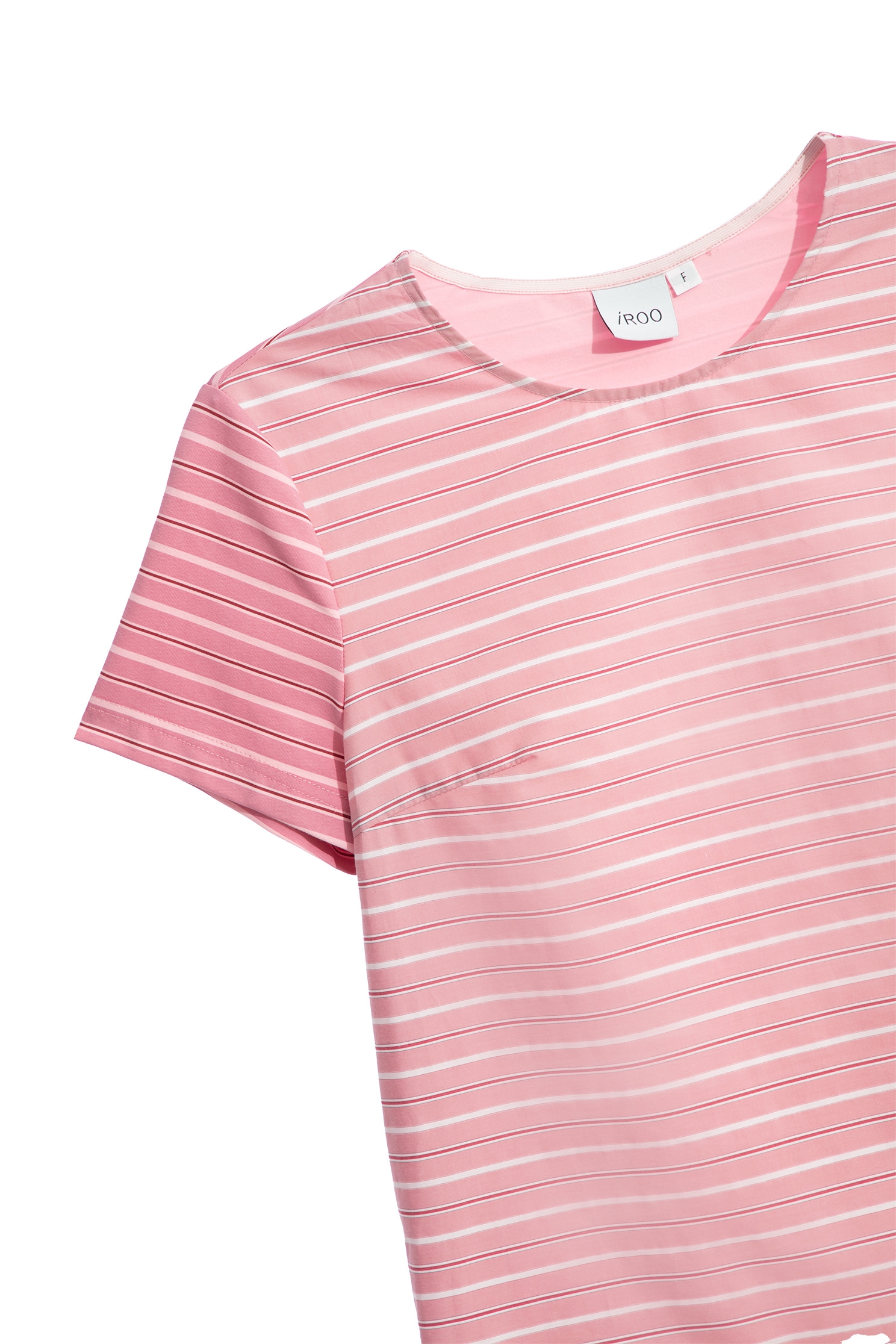 Stripe Print Short Sleeve Pink TopStripe Print Short Sleeve Pink Top,T-shirts,Tops,Stripe,Season (AW) Look